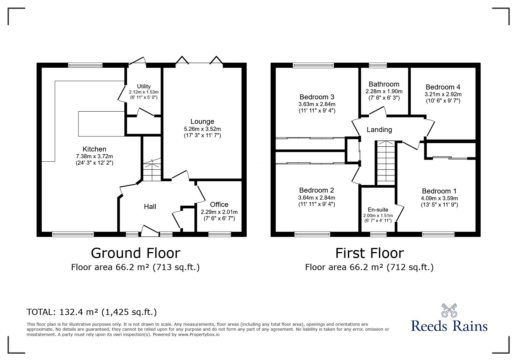 Floorplan of 4 bedroom Detached House for sale, Bishops Court, Sherburn in Elmet, North Yorkshire, LS25