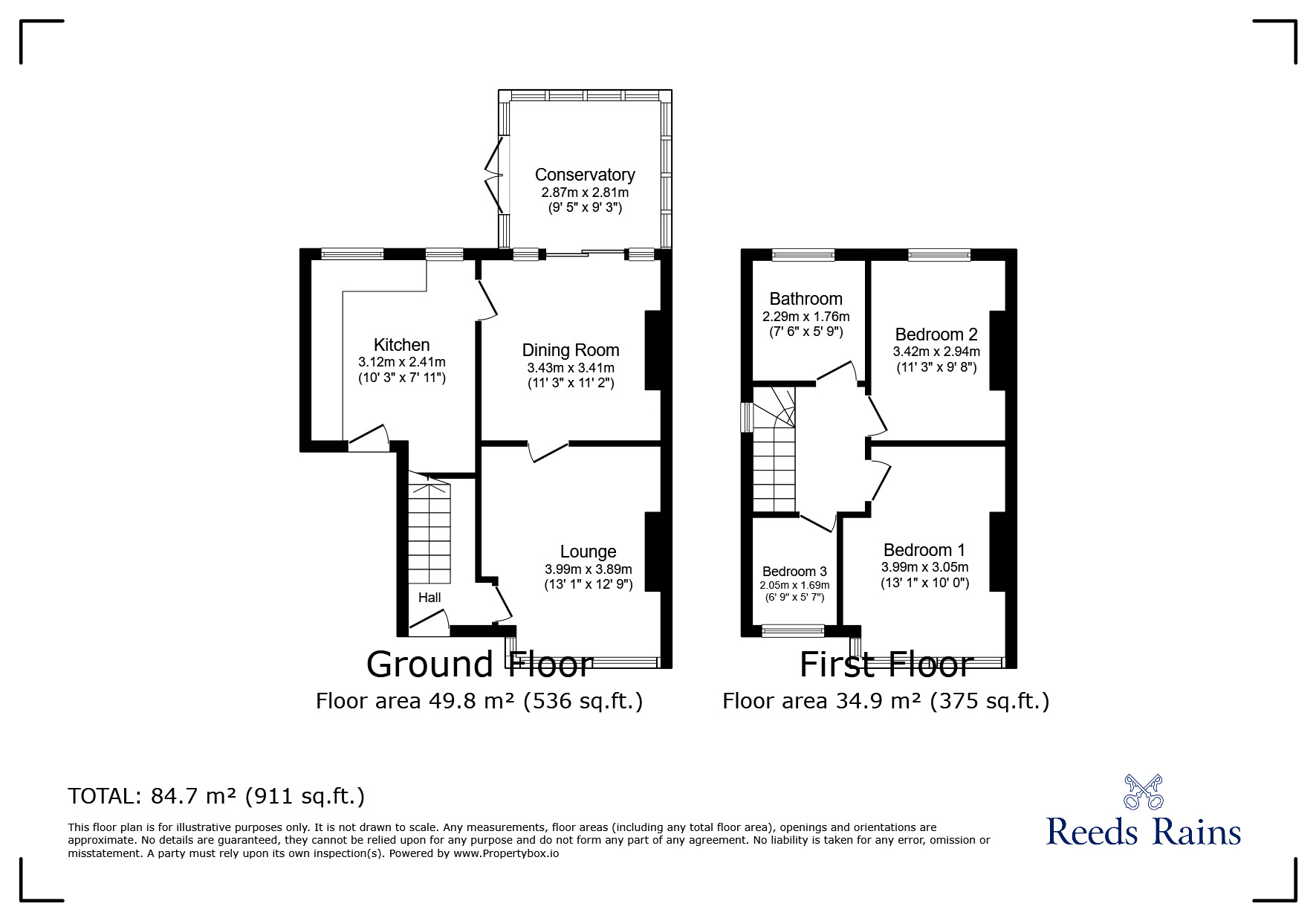 Floorplan of 3 bedroom Semi Detached House for sale, The Oval, Leeds, West Yorkshire, LS14