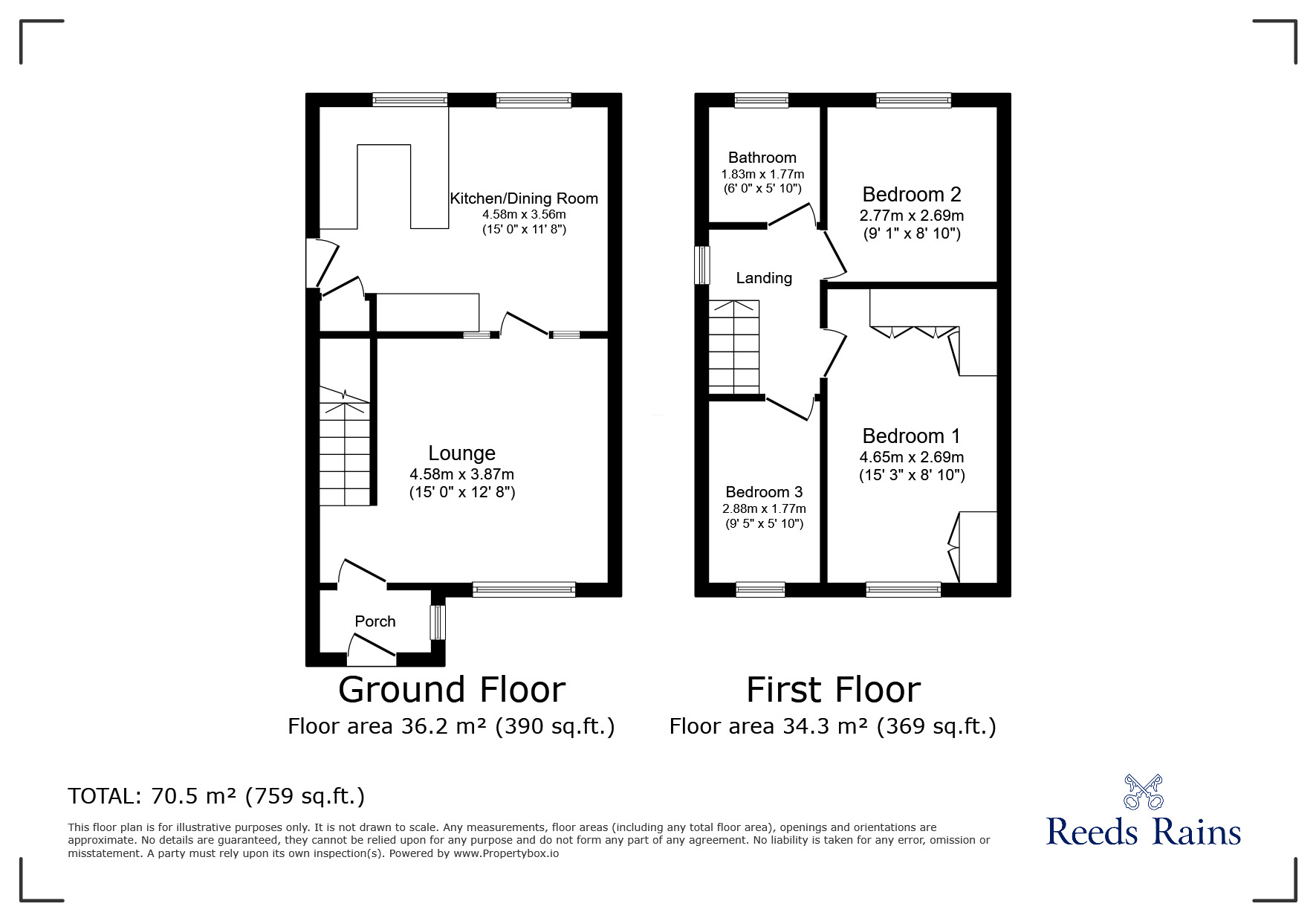 Floorplan of 3 bedroom Semi Detached House for sale, Croftside Close, Leeds, West Yorkshire, LS14