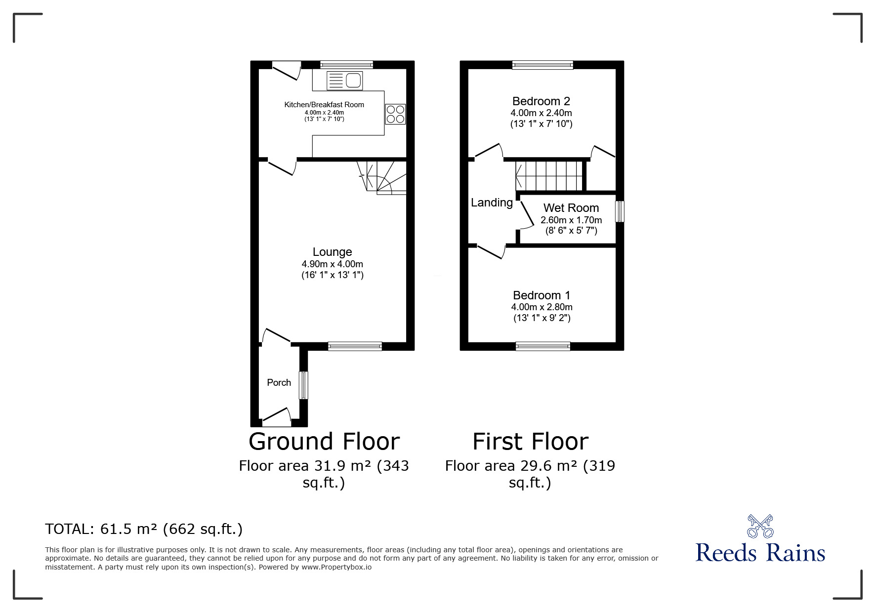 Floorplan of 2 bedroom Semi Detached House for sale, Hazel Avenue, Leeds, West Yorkshire, LS14