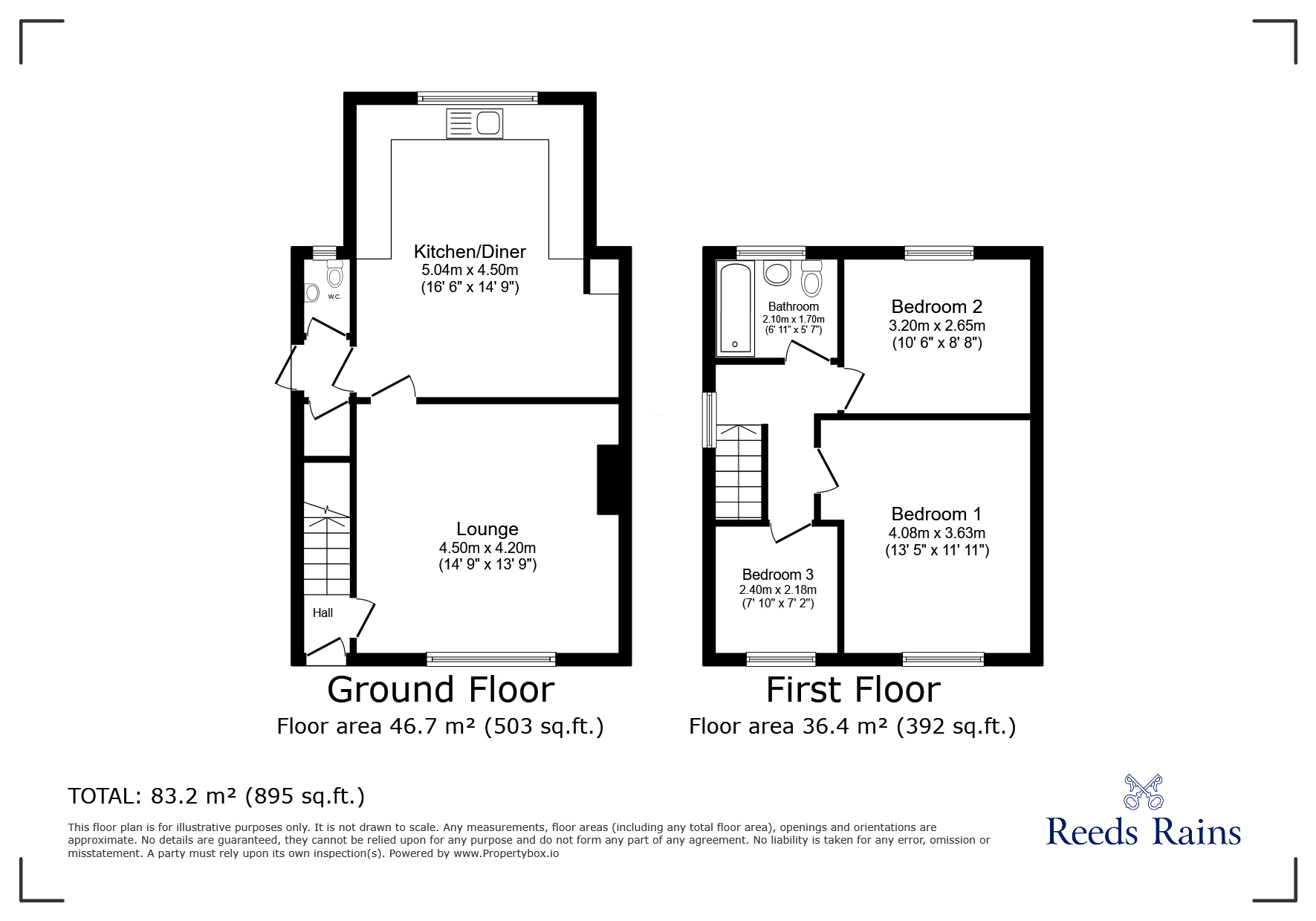 Floorplan of 3 bedroom Semi Detached House for sale, Rookwood Crescent, Leeds, West Yorkshire, LS9