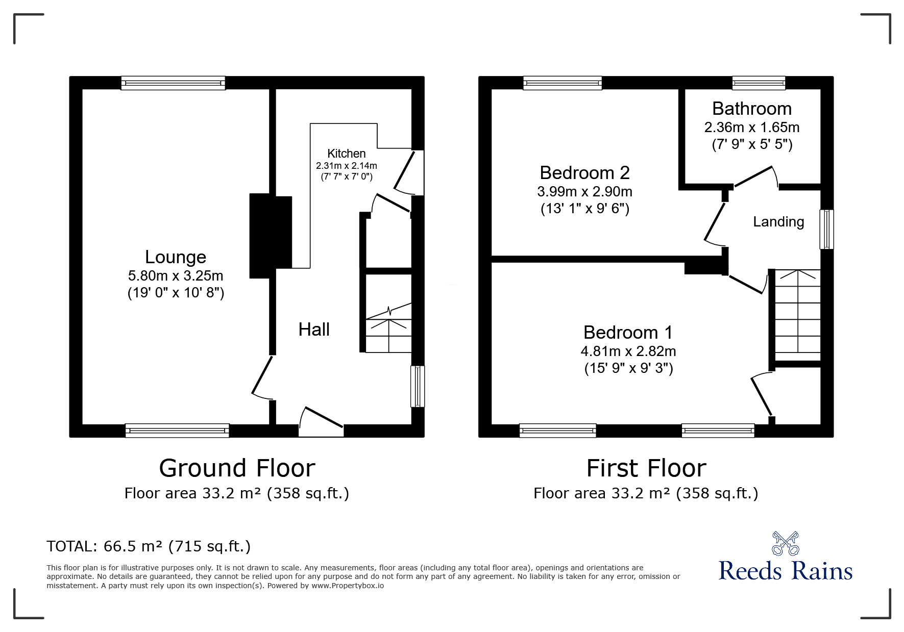 Floorplan of 2 bedroom Semi Detached House for sale, Barncroft Gardens, Leeds, West Yorkshire, LS14