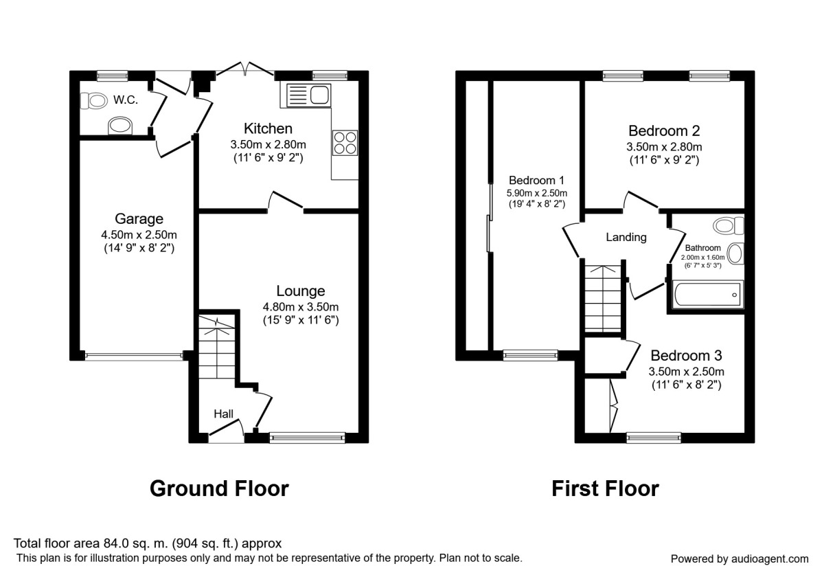 Floorplan of 3 bedroom Semi Detached House for sale, Whinmoor Way, Leeds, West Yorkshire, LS14