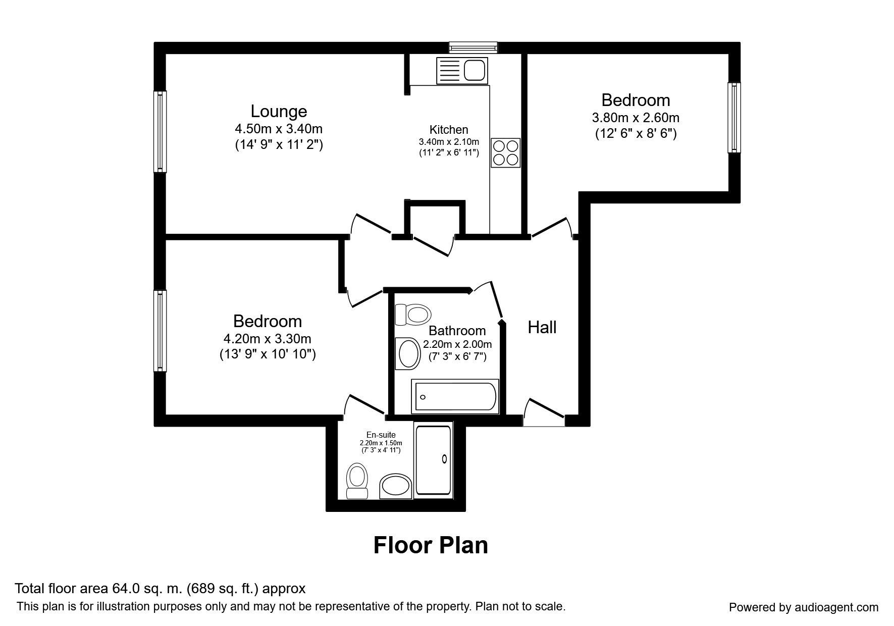 Floorplan of 2 bedroom  Flat to rent, Gray Road, Sunderland, SR2