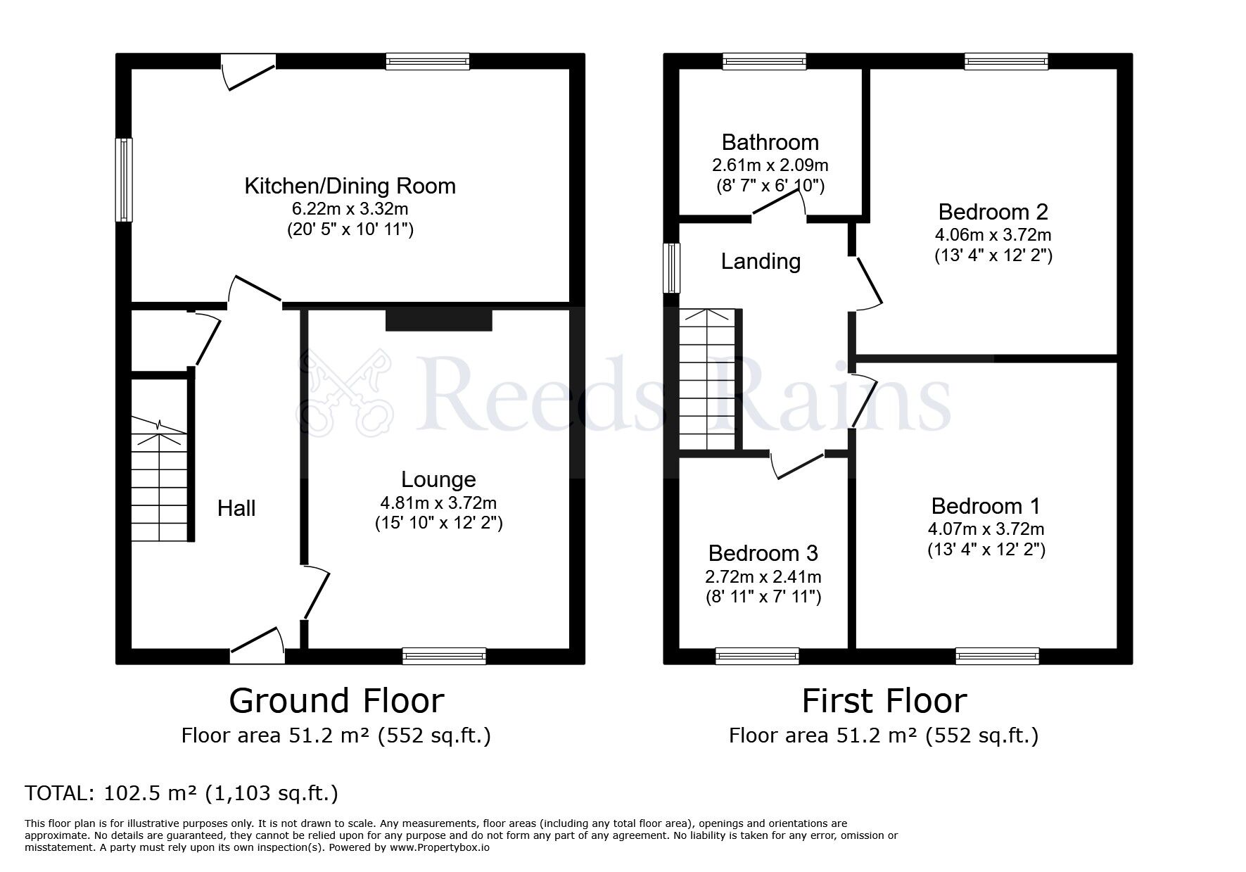 Floorplan of 3 bedroom Semi Detached House for sale, Grampian Avenue, Chester Le Street, Durham, DH2