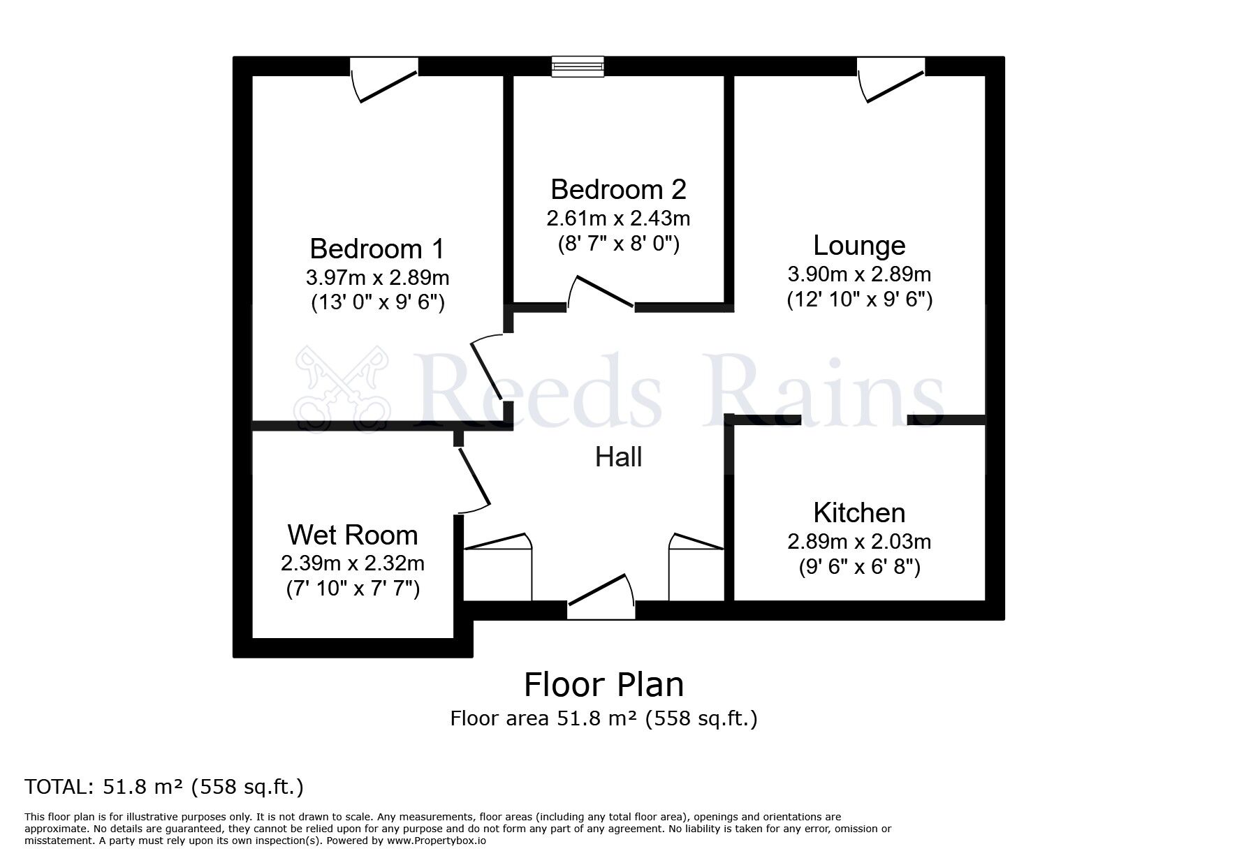 Floorplan of 2 bedroom  Flat for sale, The Elms, Chester Le Street, Durham, DH2