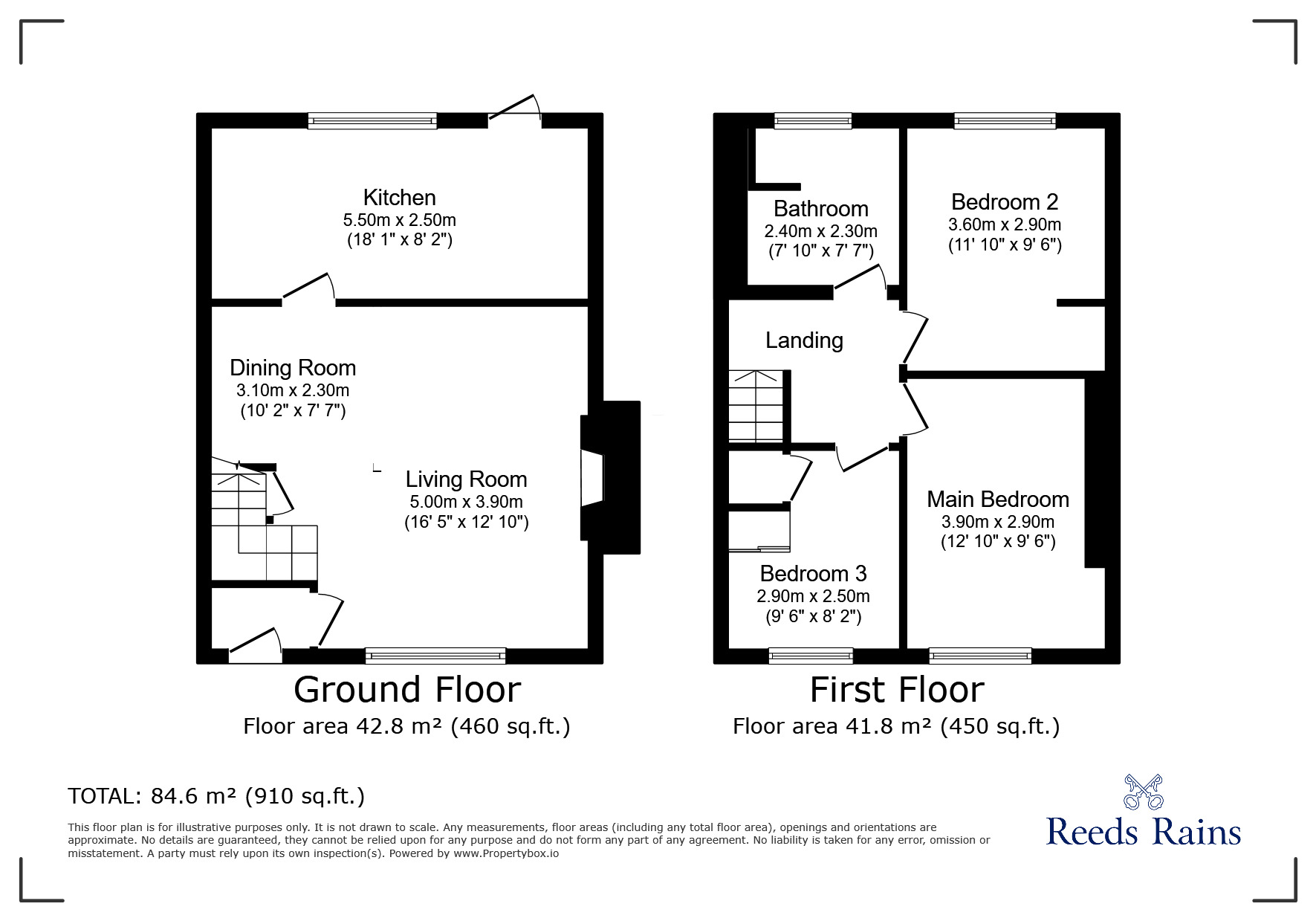 Floorplan of 3 bedroom Mid Terrace House for sale, Park View, Chester Le Street, Durham, DH2