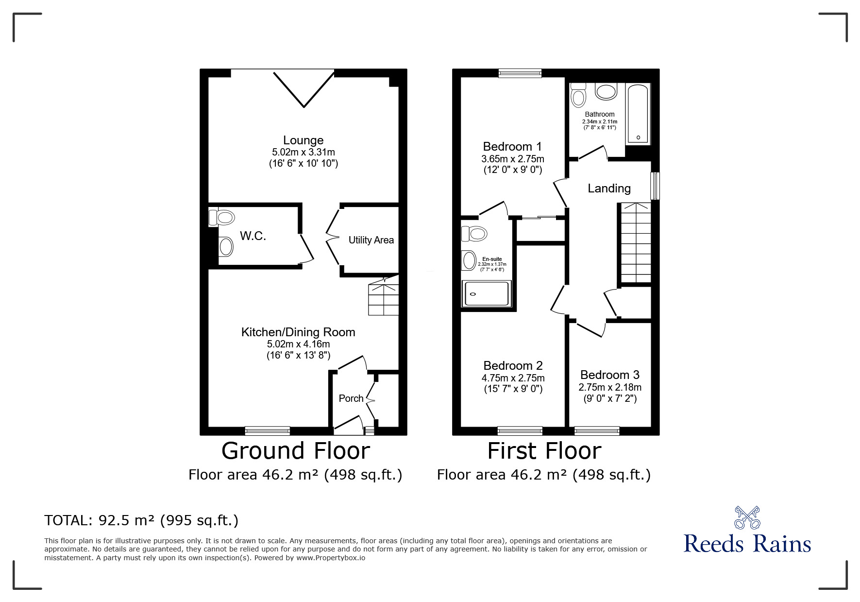 Floorplan of 3 bedroom Semi Detached House for sale, Warley Close, Chester Le Street, Durham, DH3