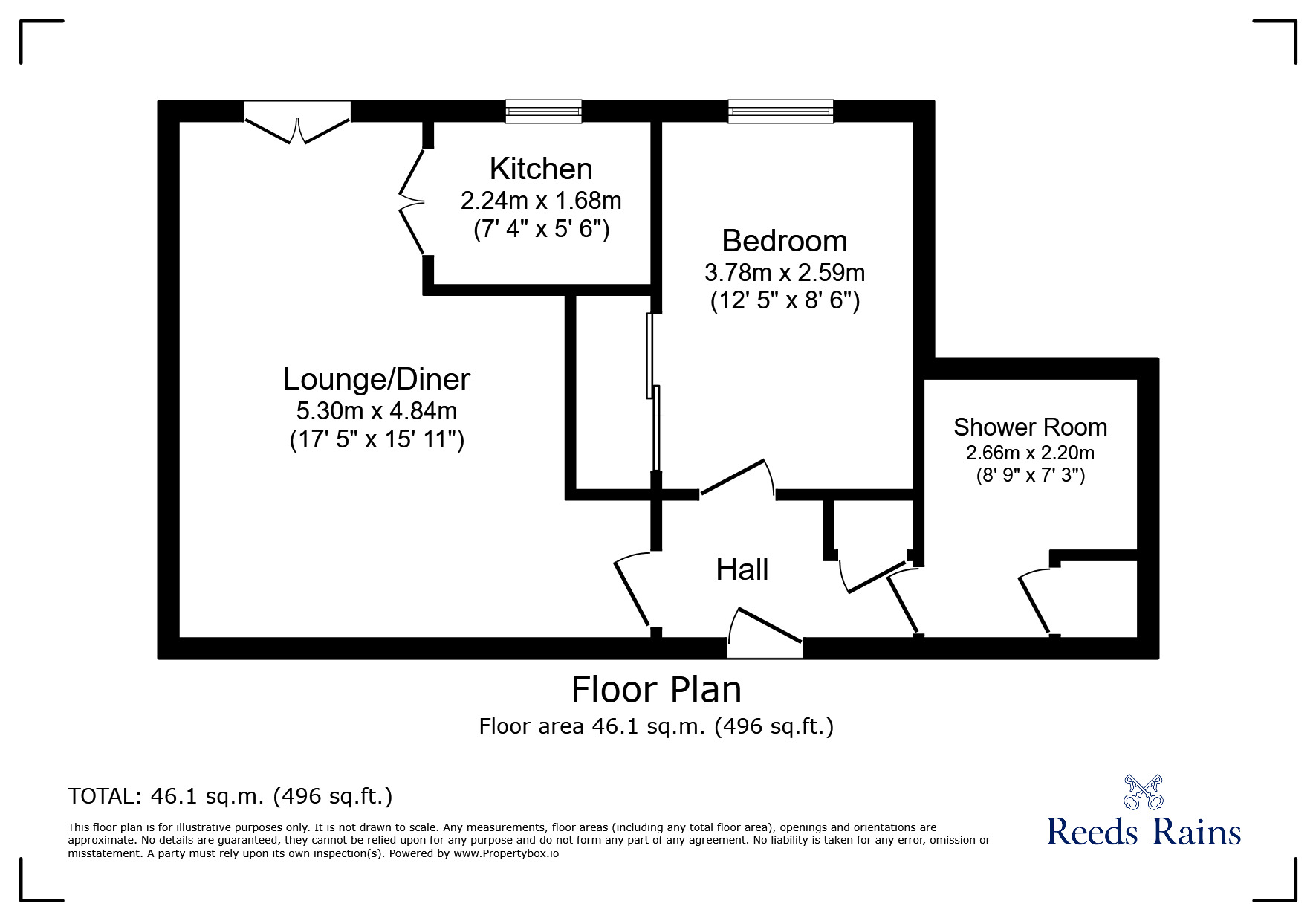 Floorplan of 1 bedroom  Flat for sale, Newcastle Road, Chester Le Street, Durham, DH3