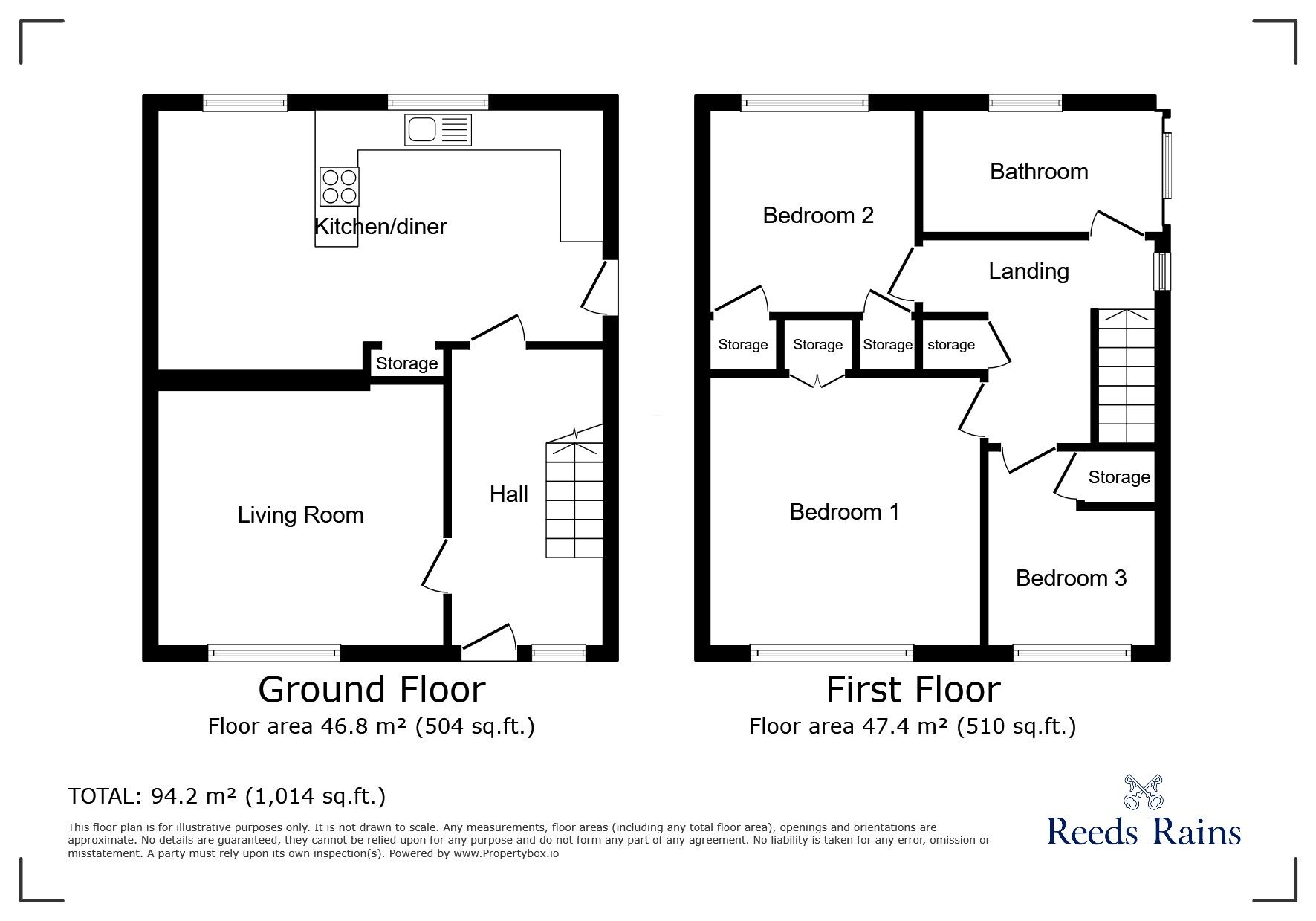 Floorplan of 3 bedroom Semi Detached House for sale, Hillmeads, Nettlesworth, Durham, DH2