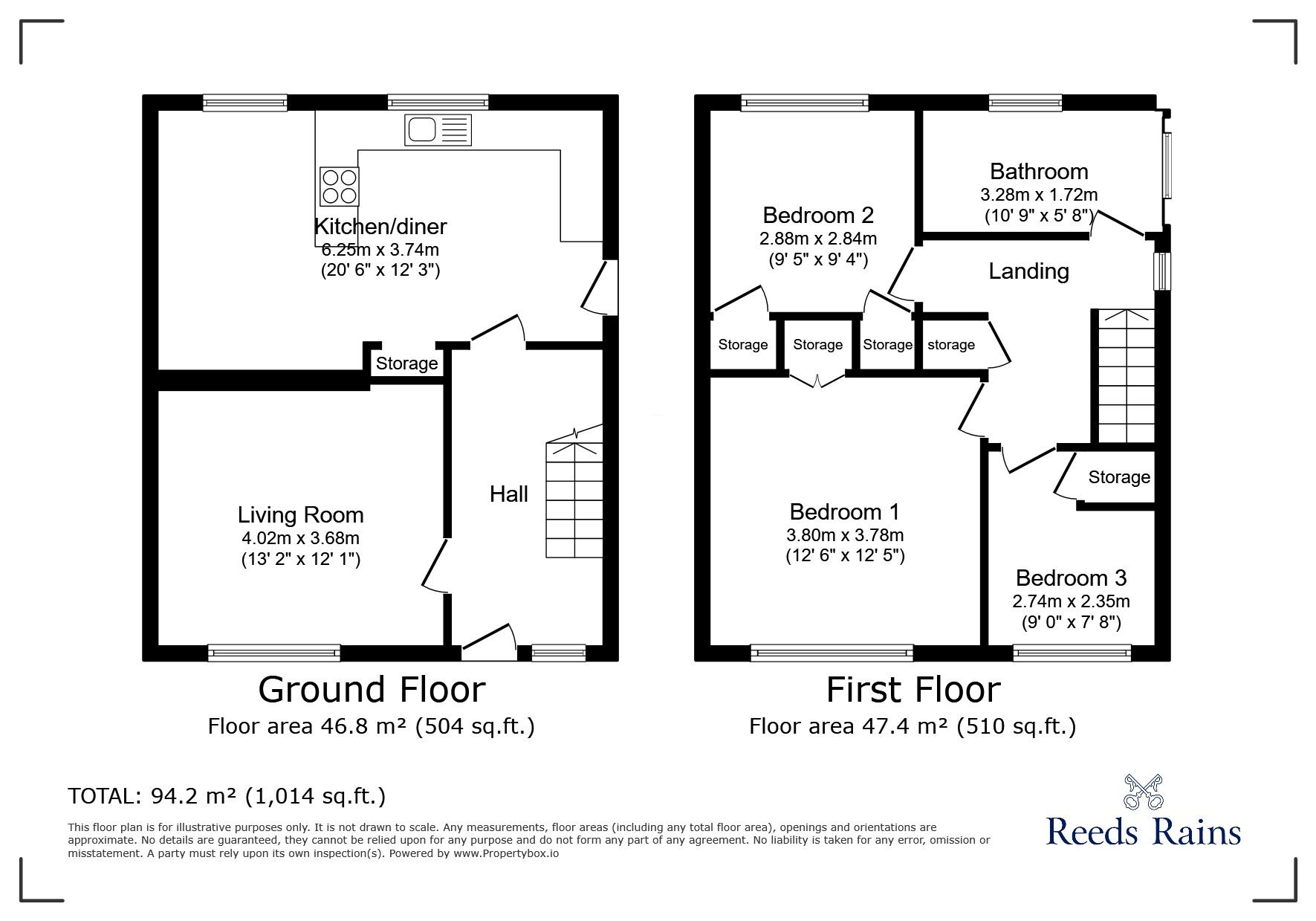 Floorplan of 3 bedroom Semi Detached House for sale, Hillmeads, Nettlesworth, Durham, DH2