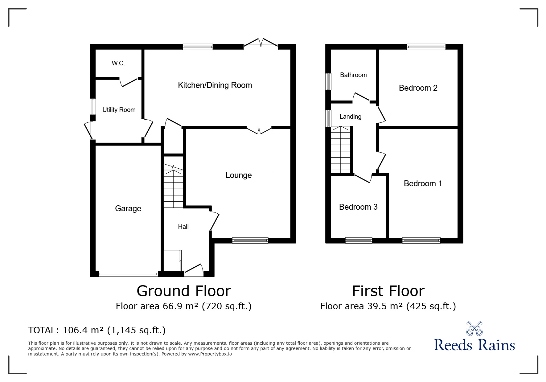 Floorplan of 3 bedroom Detached House to rent, Brackenbeds Close, Pelton, Durham, DH2