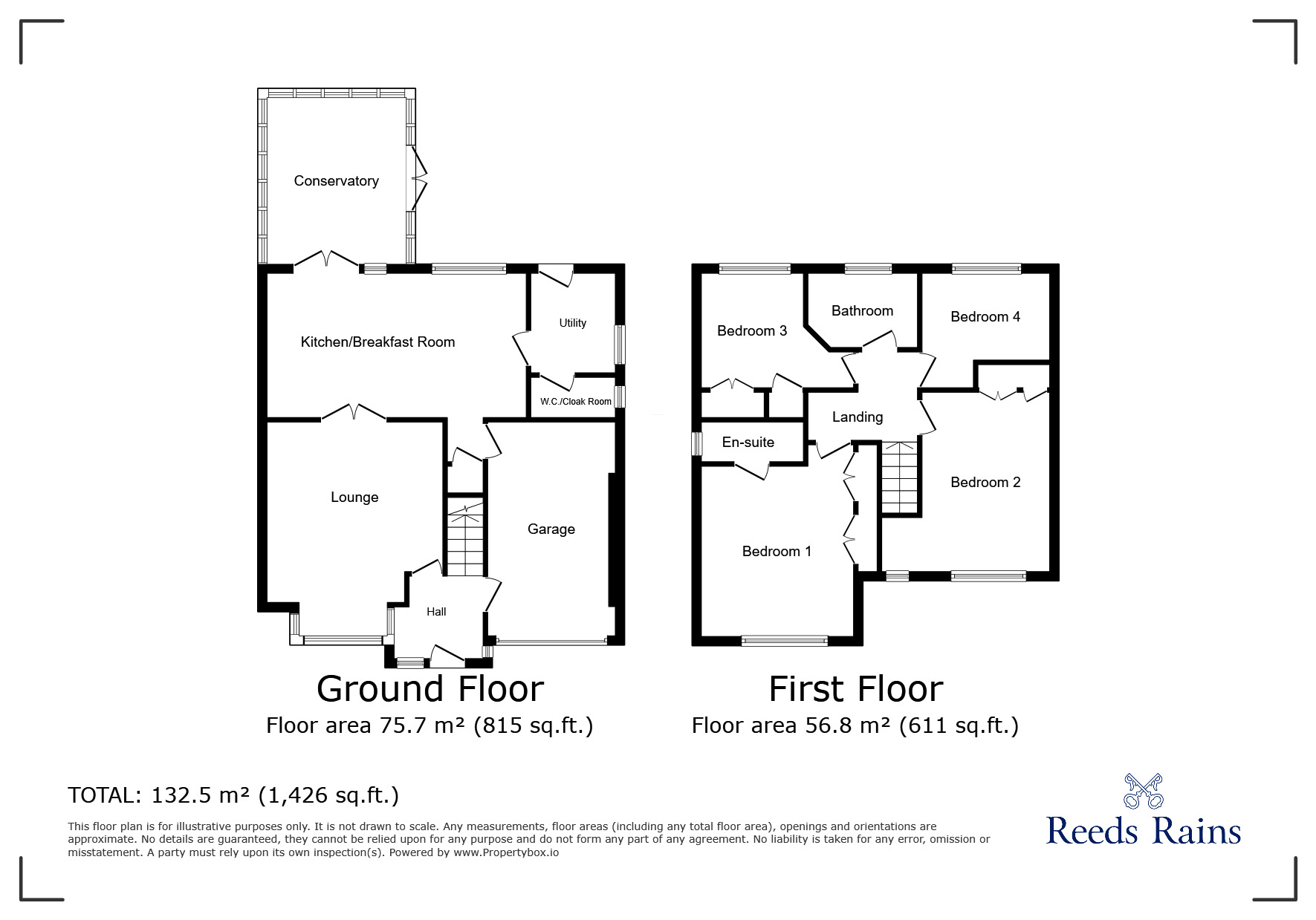 Floorplan of 4 bedroom Detached House to rent, Lesbury Close, Chester Le Street, Durham, DH2