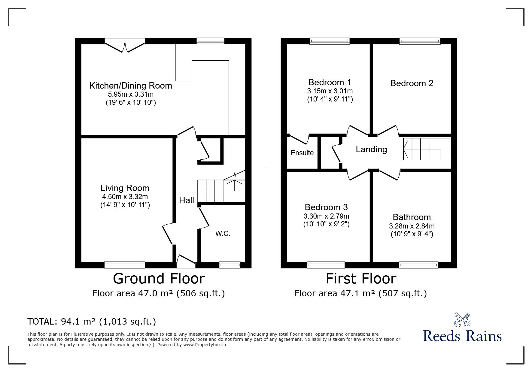 Floorplan of 3 bedroom Detached House for sale, Eden Crescent, Great Lumley, Durham, DH3