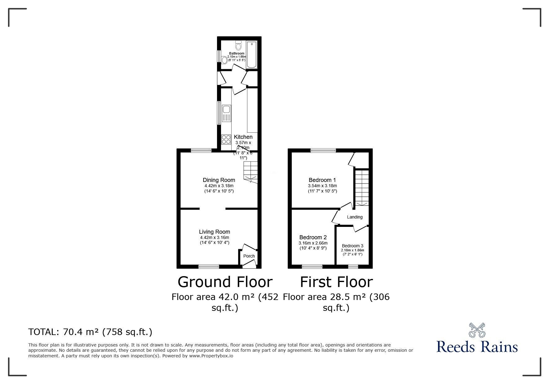 Floorplan of 3 bedroom Mid Terrace House for sale, Stanley Street, Houghton Le Spring, Tyne and Wear, DH5