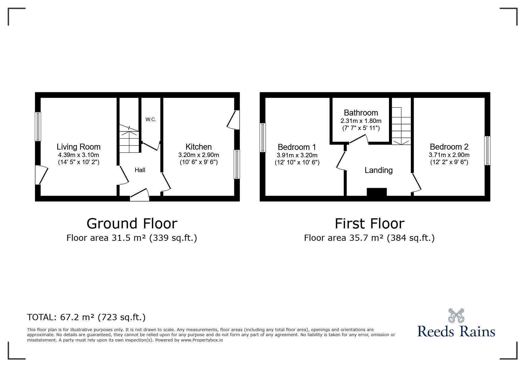 Floorplan of 2 bedroom Mid Terrace House to rent, South Street, West Rainton, Durham, DH4