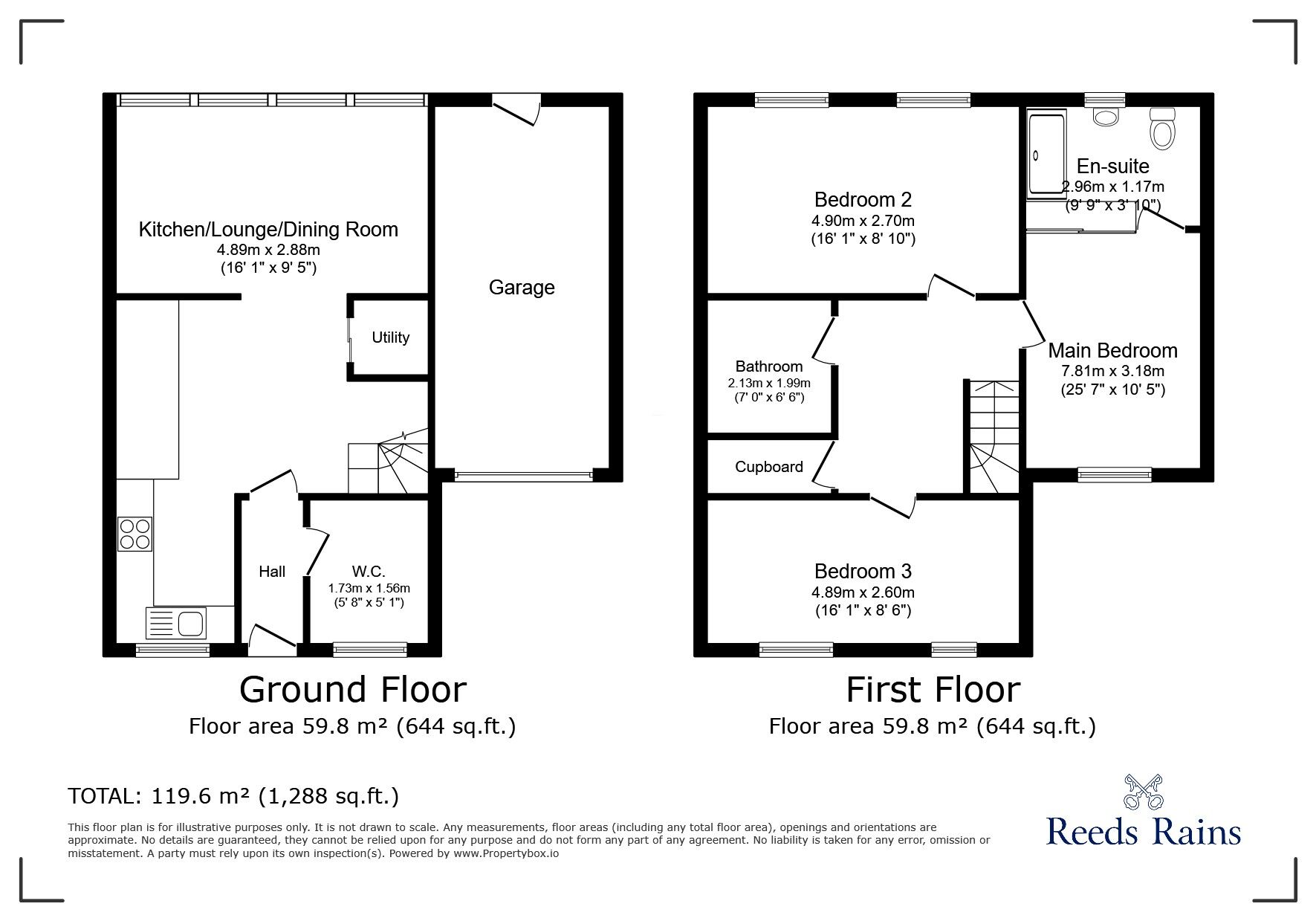 Floorplan of 3 bedroom Detached House for sale, Highbury Close, Chester Le Street, Durham, DH3