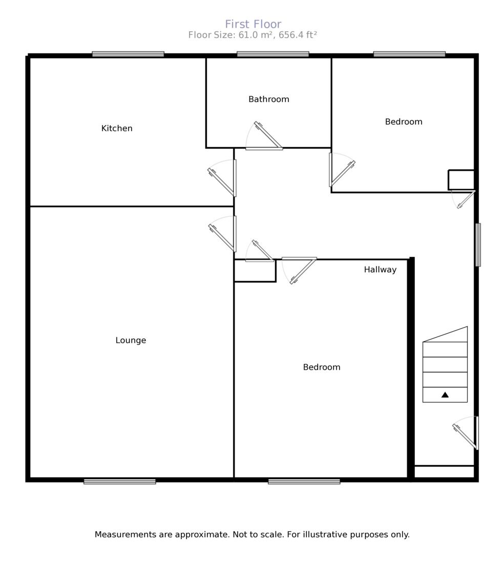 Floorplan of 2 bedroom  Flat to rent, Hillhead Parkway, Chapel House, Newcastle Upon Tyne, NE5