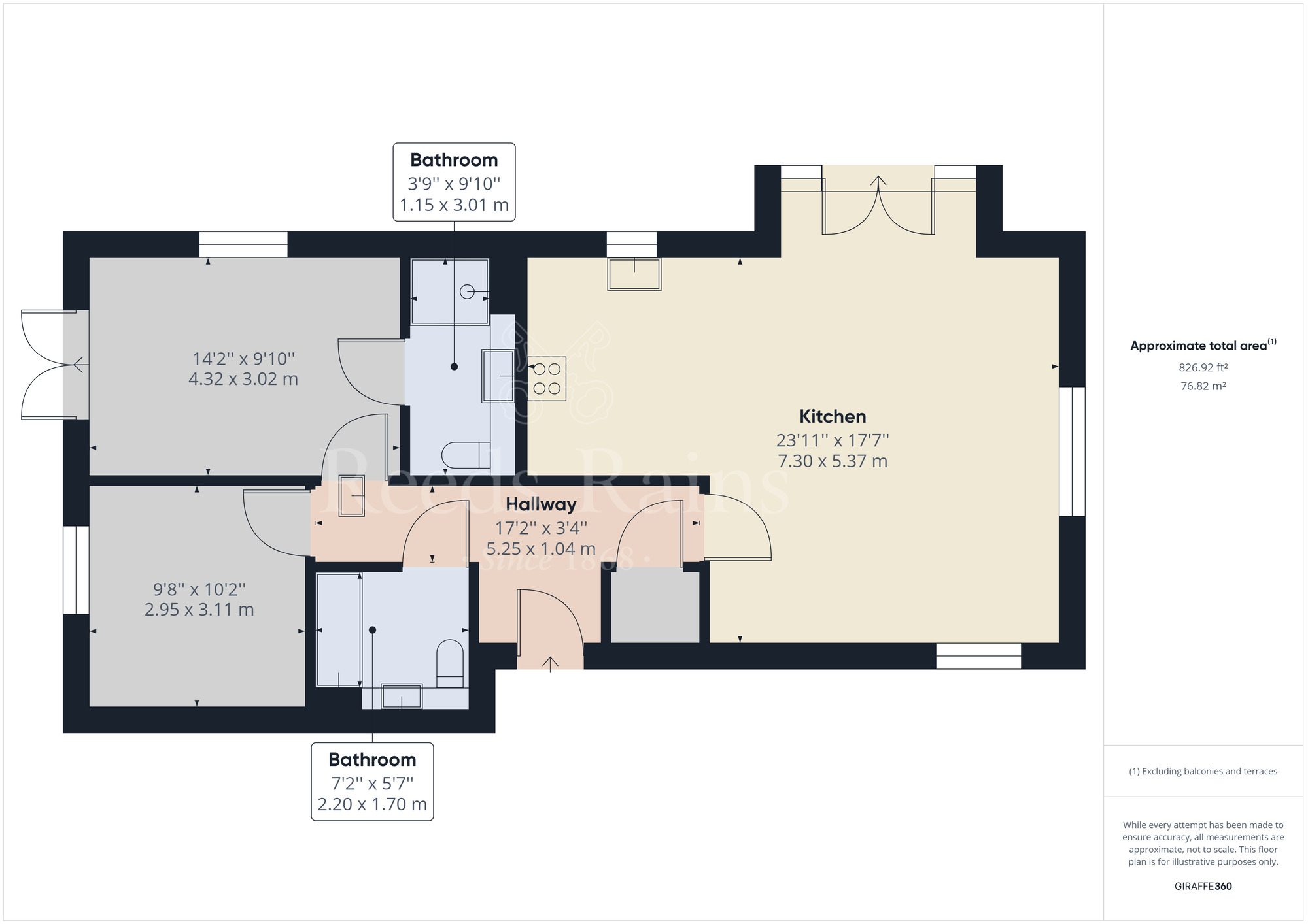 Floorplan of 2 bedroom  Flat to rent, Amsterdam Way, Northfleet, Kent, DA11