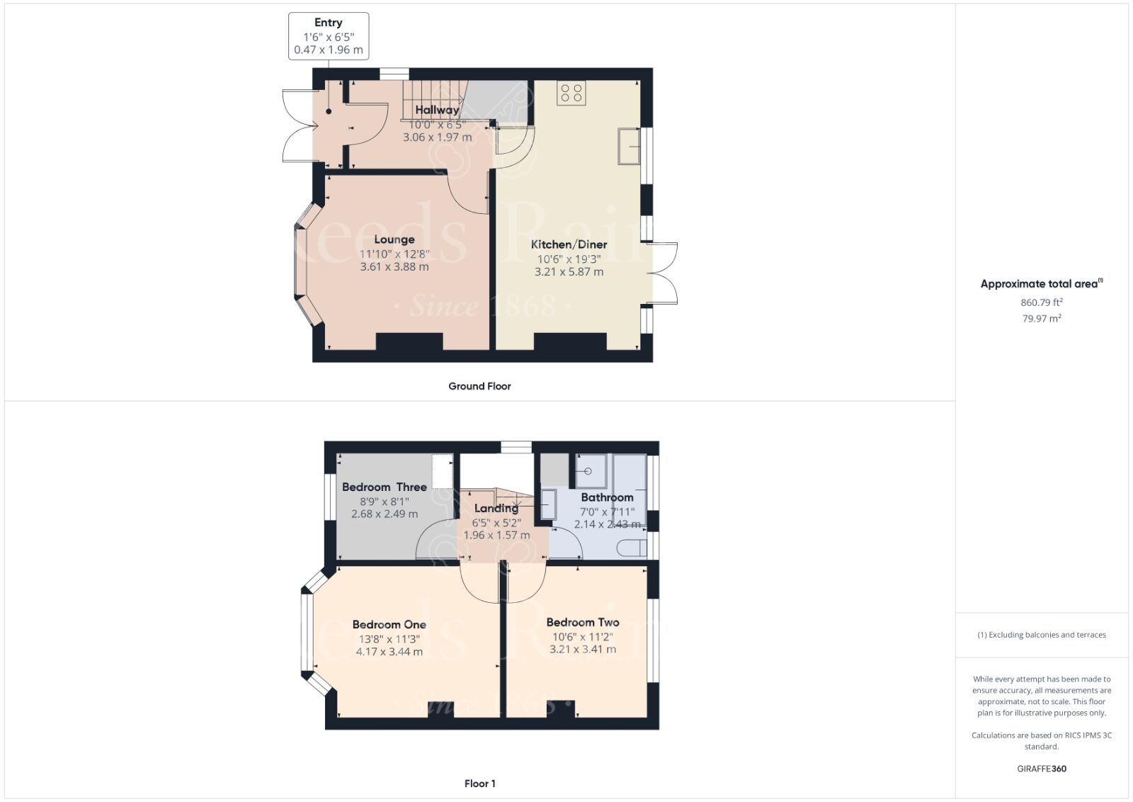 Floorplan of 3 bedroom Semi Detached House for sale, Clarendon Gardens, Dartford, Kent, DA2