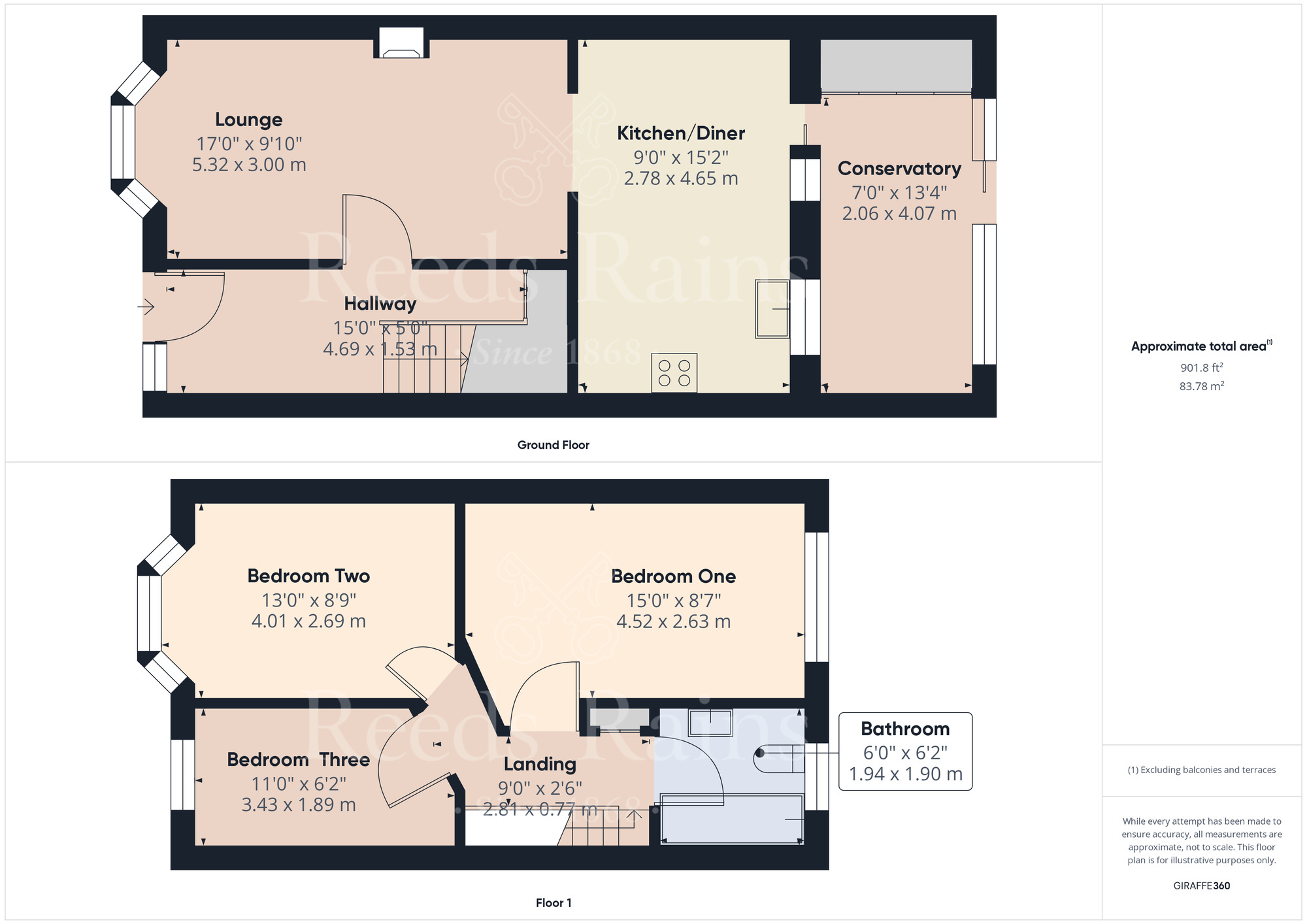 Floorplan of 3 bedroom End Terrace House for sale, Cranford Road, Dartford, Kent, DA1