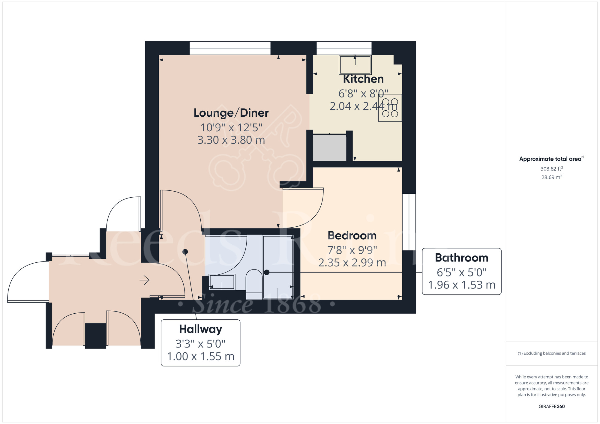 Floorplan of 1 bedroom  Flat for sale, Osbourne Road, Dartford, Kent, DA2