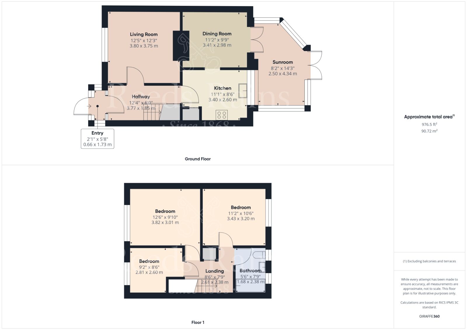 Floorplan of 3 bedroom End Terrace House for sale, Kirby Road, Dartford, Kent, DA2