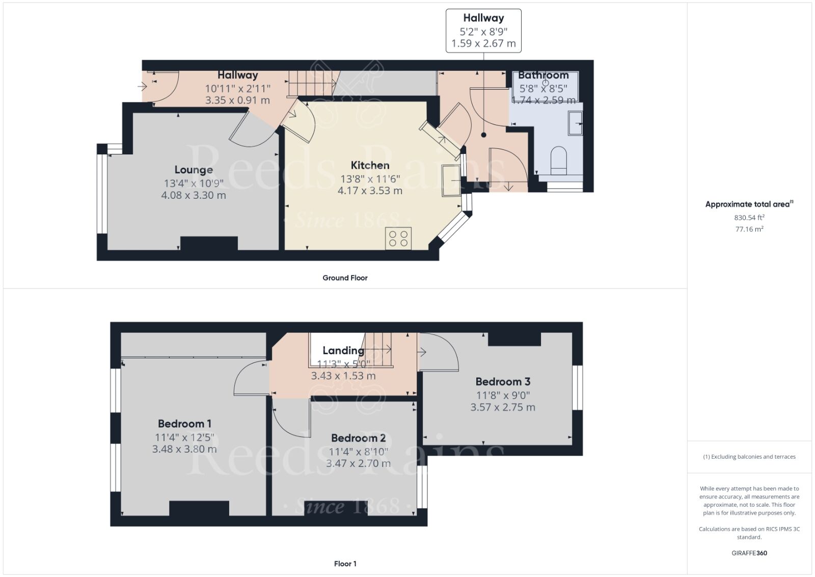 Floorplan of 3 bedroom Mid Terrace House for sale, Anne of Cleves Road, Dartford, Kent, DA1