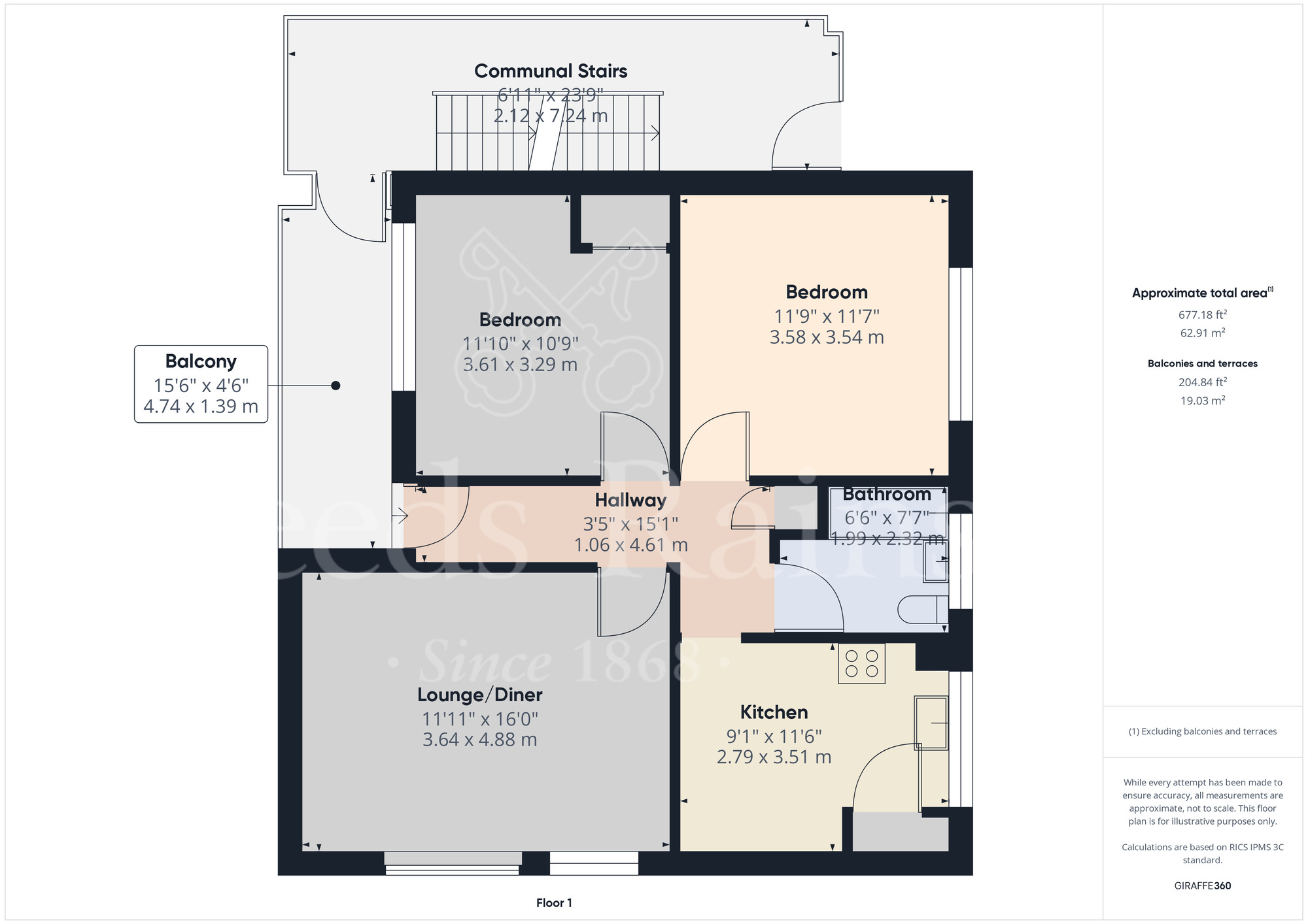 Floorplan of 2 bedroom  Flat for sale, Stonewood, Bean, Kent, DA2