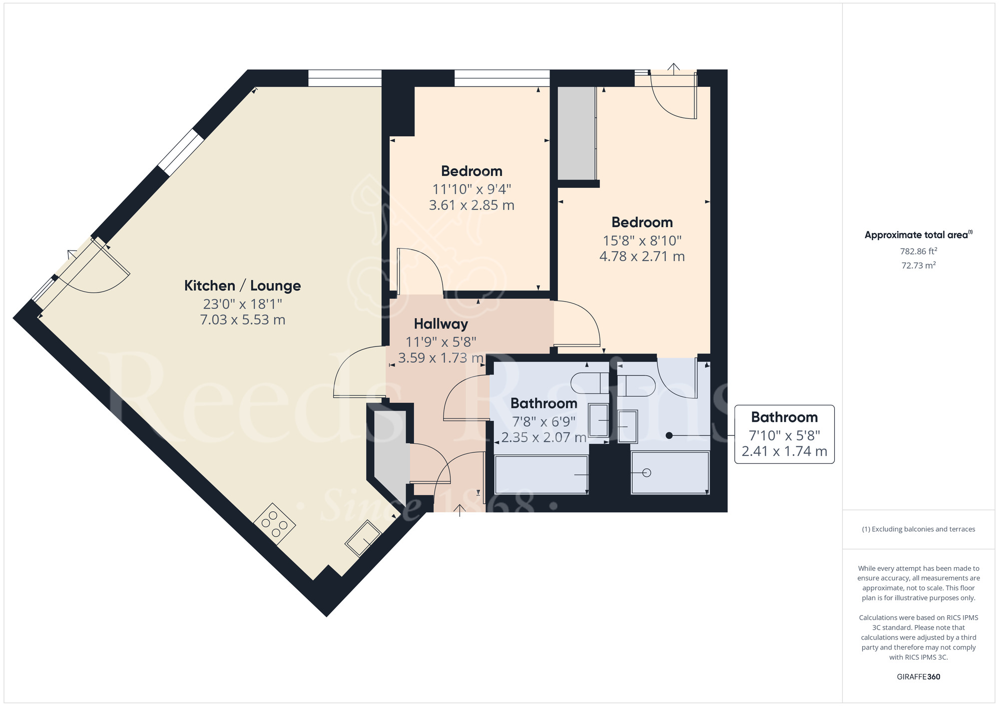 Floorplan of 2 bedroom  Flat for sale, William Mundy Way, Dartford, Kent, DA1