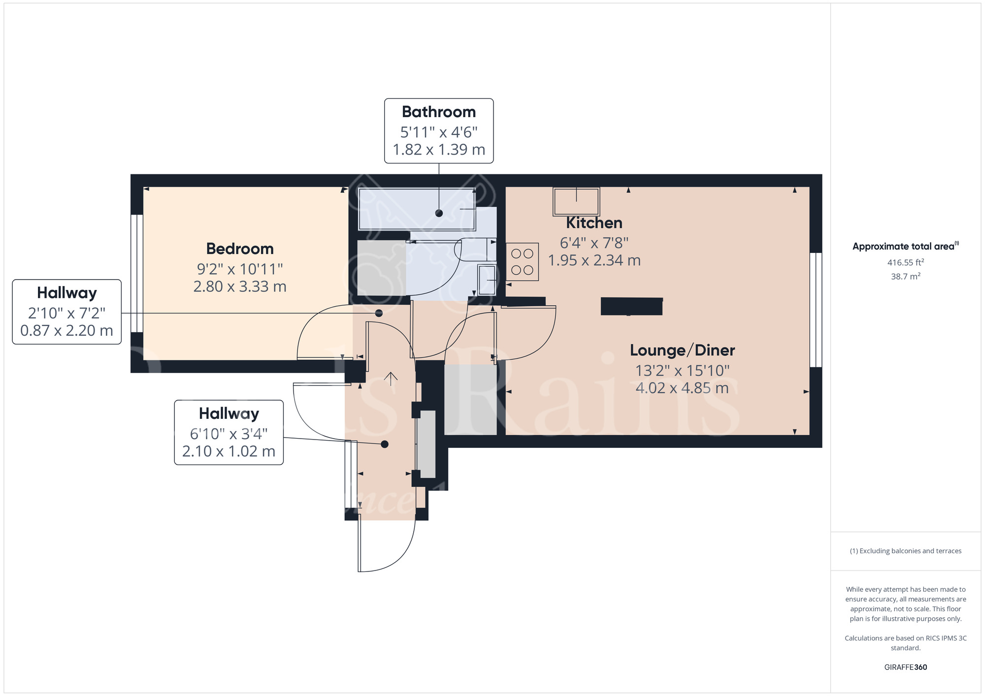 Floorplan of 1 bedroom  Flat for sale, Unicorn Walk, Greenhithe, Kent, DA9