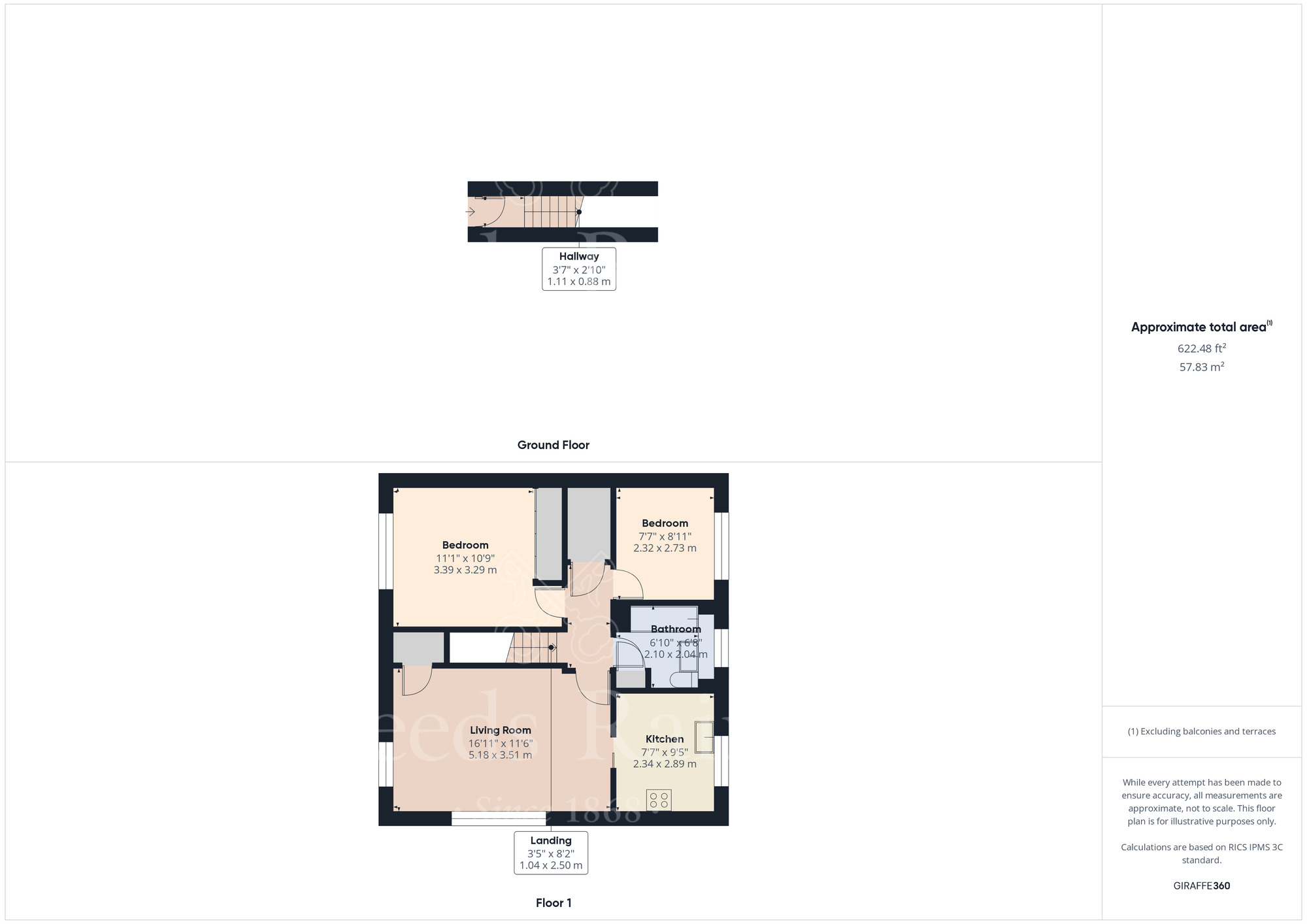 Floorplan of 2 bedroom  Flat to rent, Barton Road, Sutton At Hone, Kent, DA4