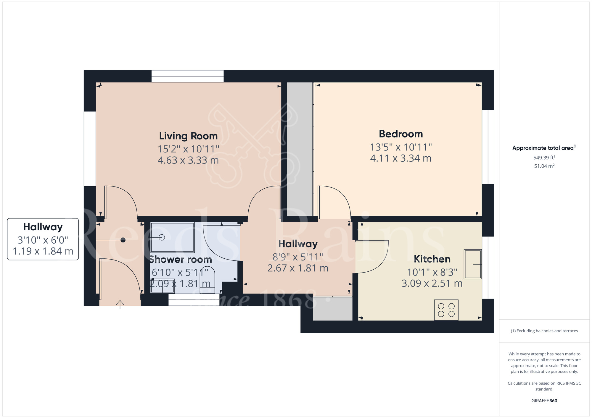 Floorplan of 1 bedroom  Flat to rent, Victoria Drive, South Darenth, Kent, DA4