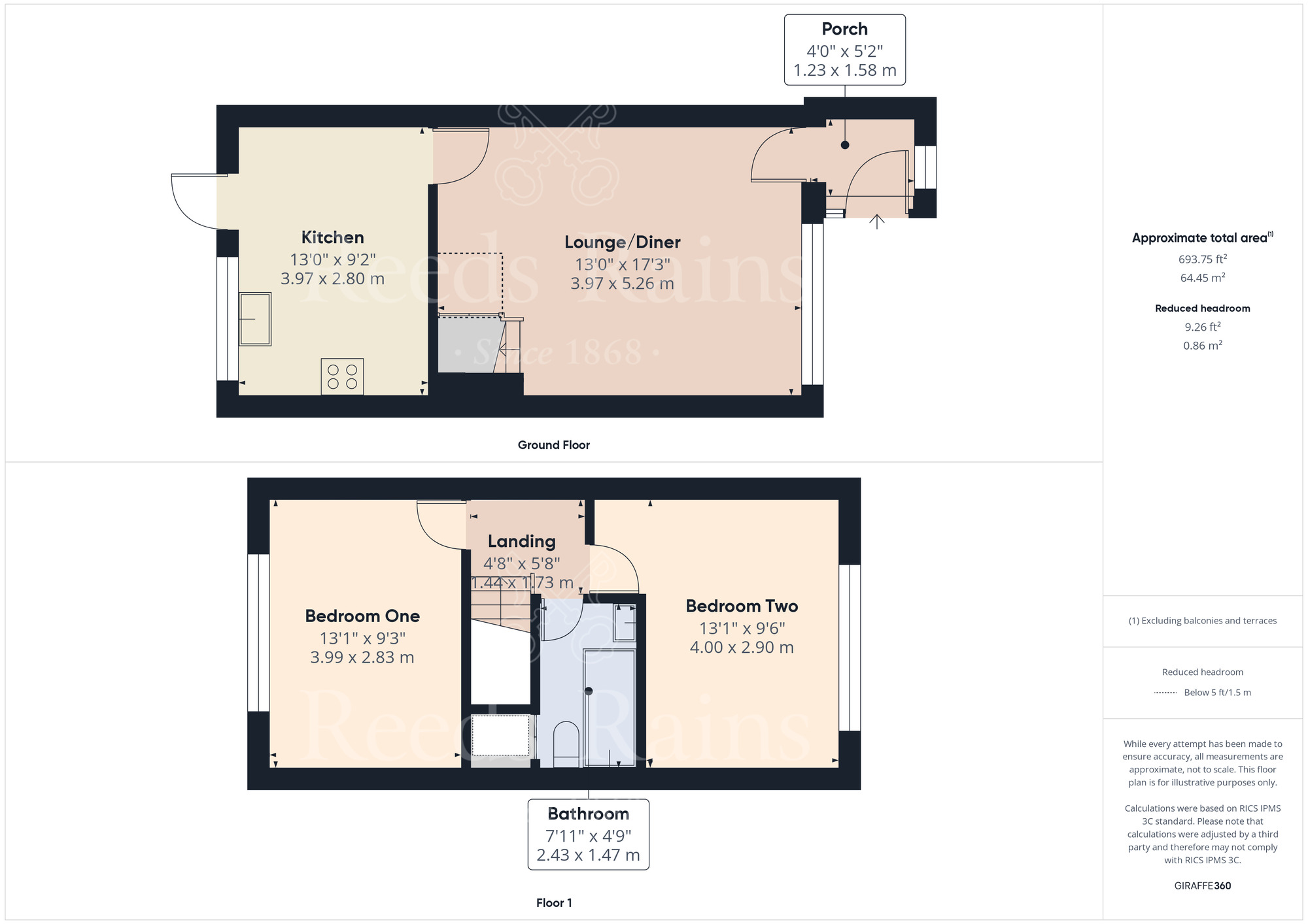 Floorplan of 2 bedroom Mid Terrace House for sale, Reeves Close, Staplehurst, Kent, TN12