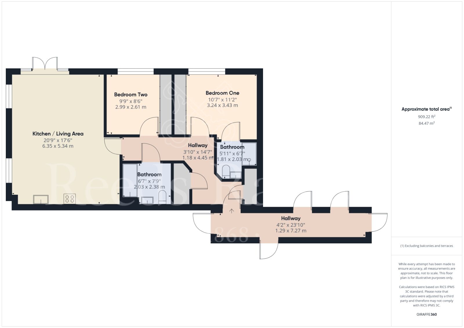 Floorplan of 2 bedroom  Flat for sale, Stone House Lane, Dartford, Kent, DA2