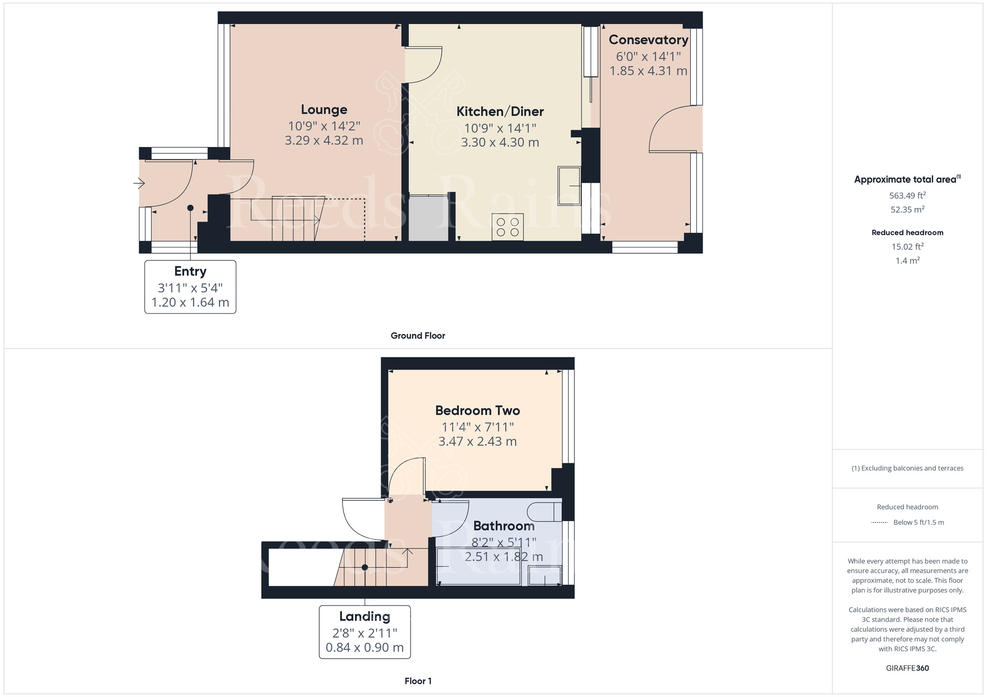 Floorplan of 2 bedroom End Terrace House for sale, Rutland Close, Dartford, Kent, DA1