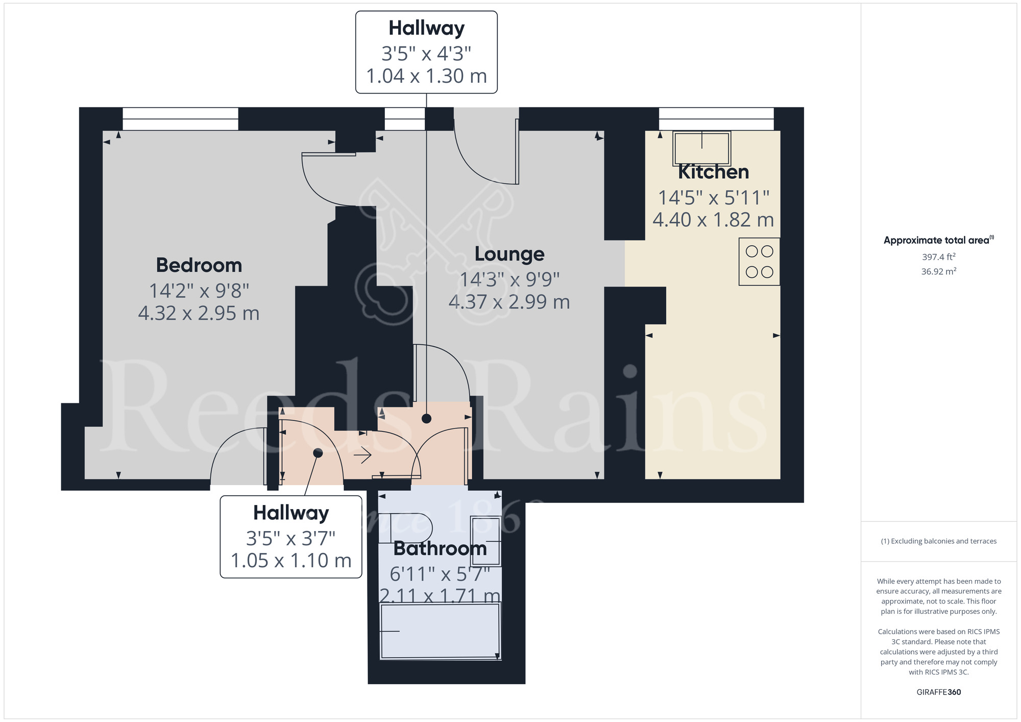 Floorplan of 1 bedroom  Flat for sale, Highfield Road, Dartford, Kent, DA1