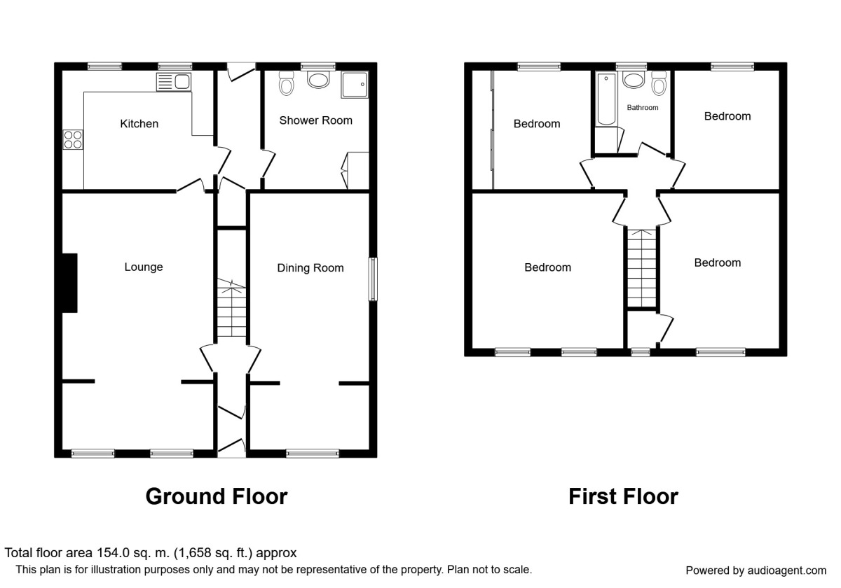 Floorplan of 4 bedroom Mid Terrace House for sale, Cockhouse Lane, Ushaw Moor, Durham, DH7