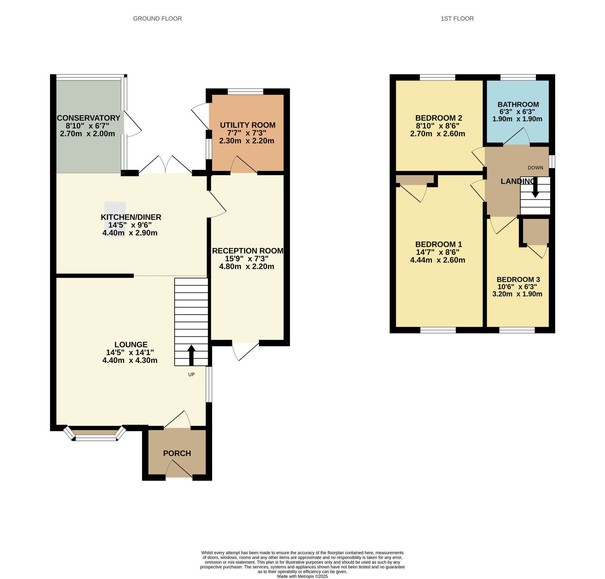 Floorplan of 3 bedroom Semi Detached House for sale, Fallsway, Durham, DH1