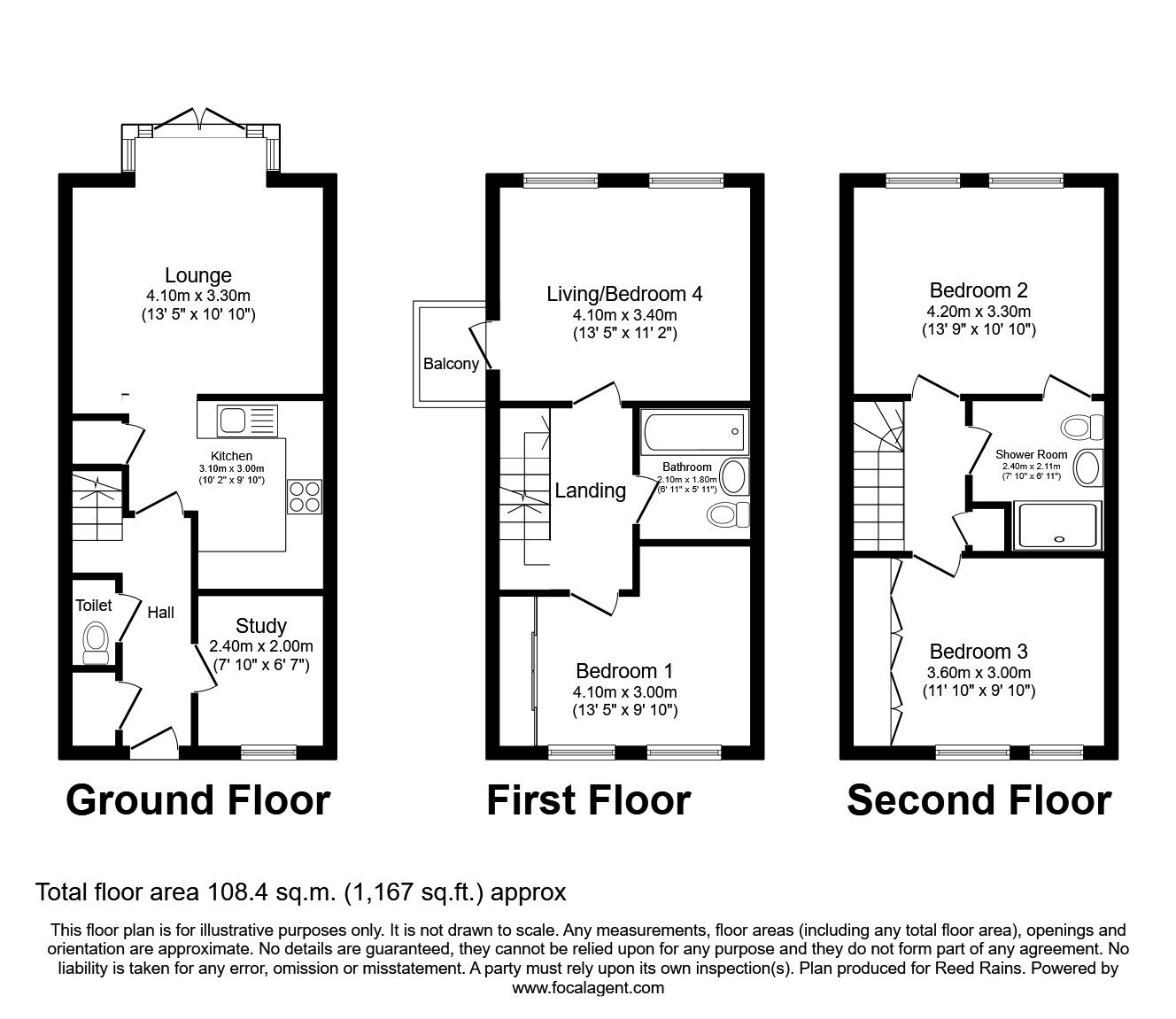 Floorplan of 4 bedroom Semi Detached House to rent, Wentworth Drive, Durham, DH1