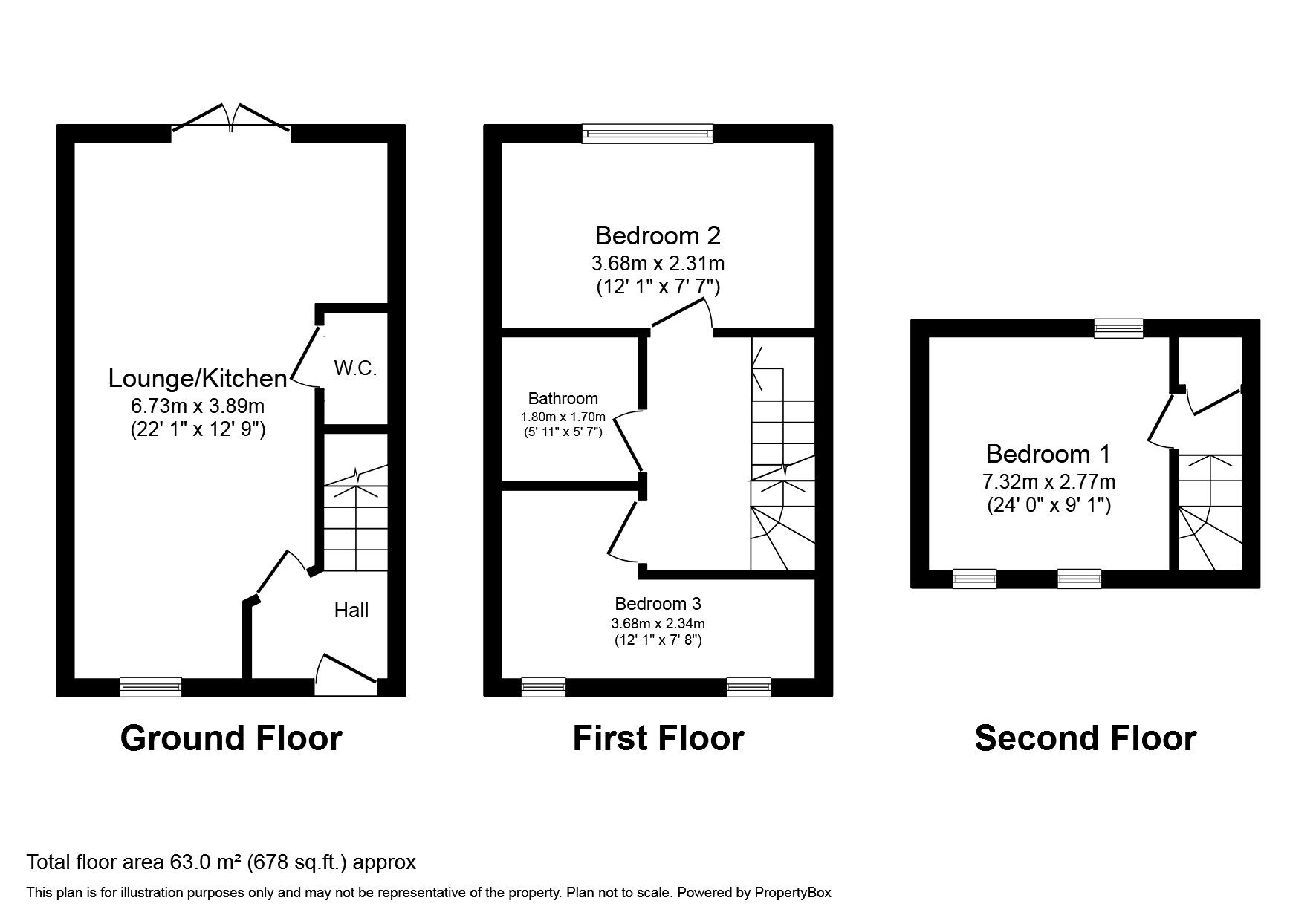 Floorplan of 3 bedroom End Terrace House to rent, Watson Park, Spennymoor, Durham, DL16