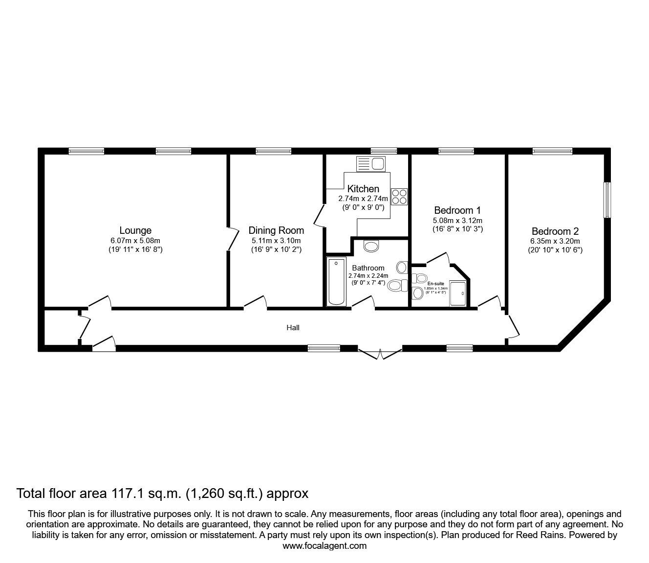 Floorplan of 2 bedroom  Flat to rent, The Castle, Stanhope, Durham, DL13