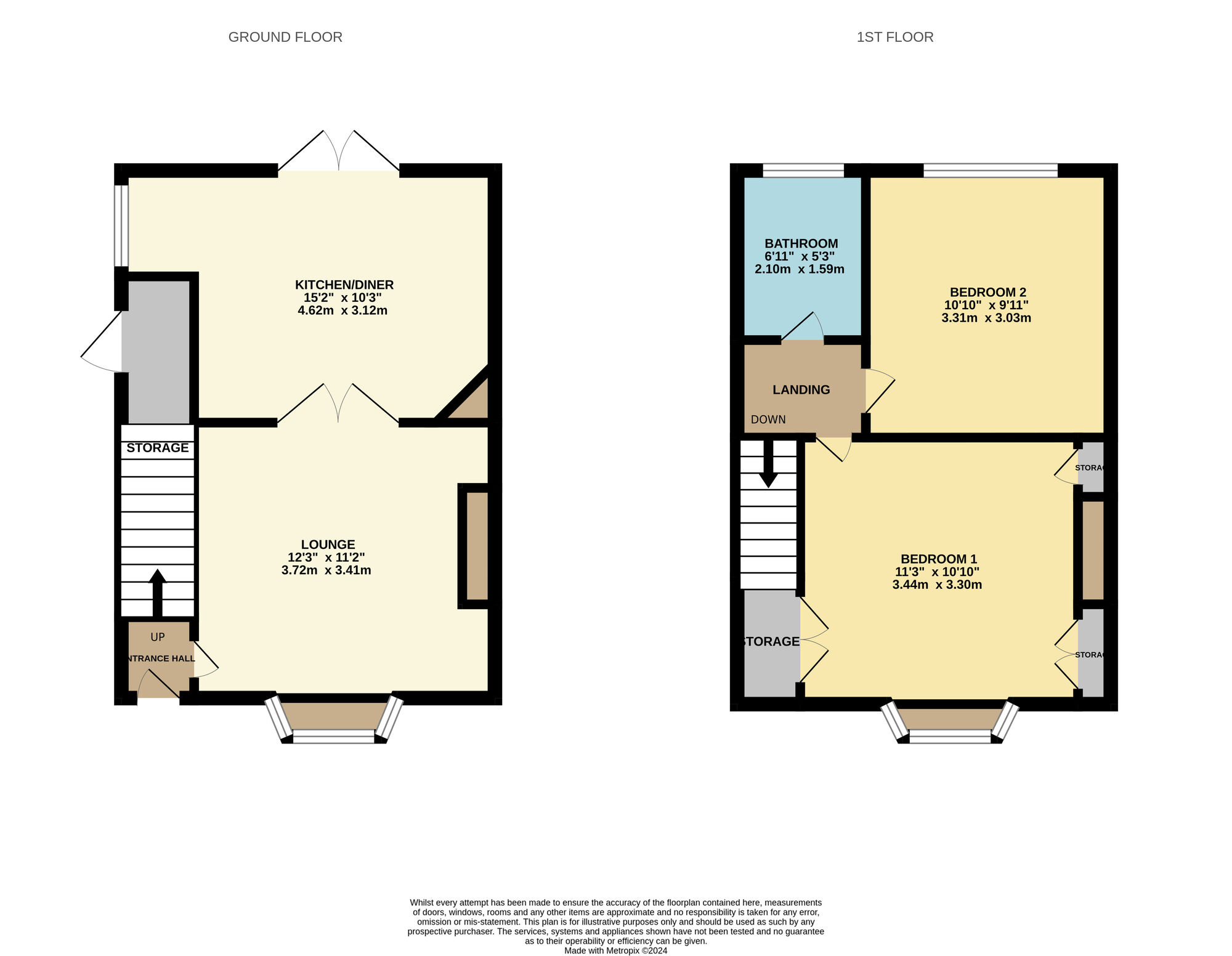 Floorplan of 2 bedroom Semi Detached House for sale, Dean Road, Ferryhill, Durham, DL17