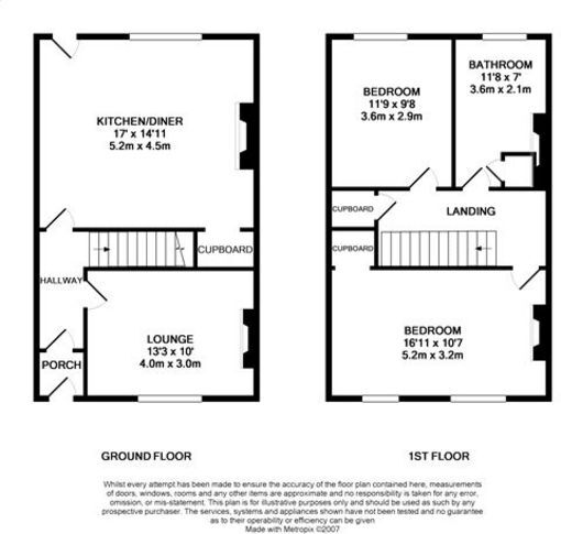 Floorplan of 2 bedroom Mid Terrace House for sale, North View, Sherburn Hill, Durham, DH6