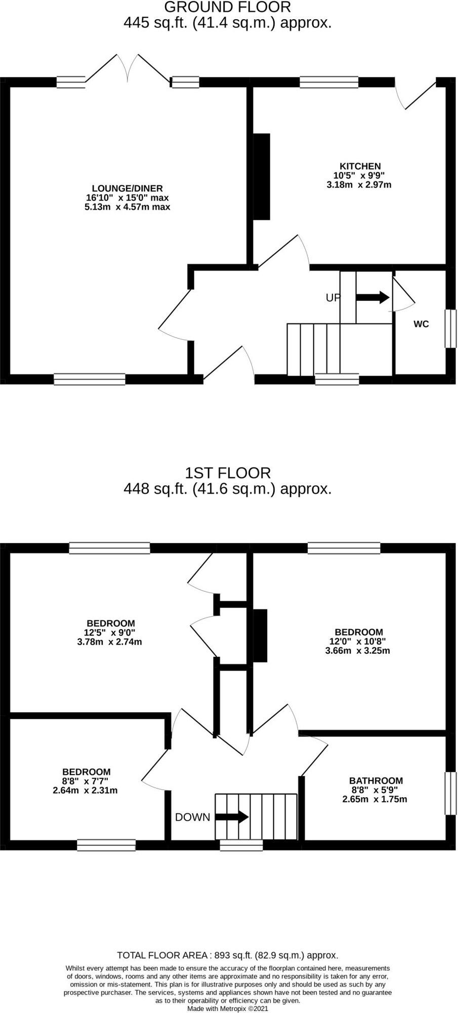 Floorplan of 3 bedroom Mid Terrace House for sale, Annand Road, Gilesgate, Durham, DH1