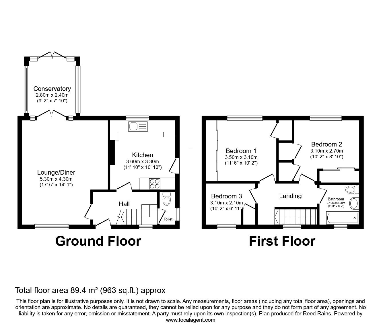 Floorplan of 3 bedroom Semi Detached House for sale, Margaret Court, Bowburn, Durham, DH6