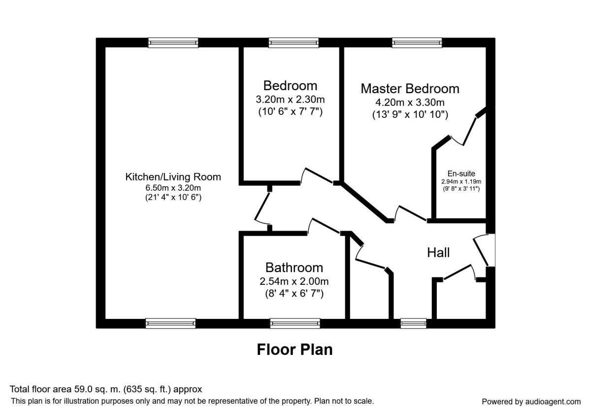 Floorplan of 2 bedroom  Flat for sale, Aintree Drive, Bishop Auckland, County Durham, DL14