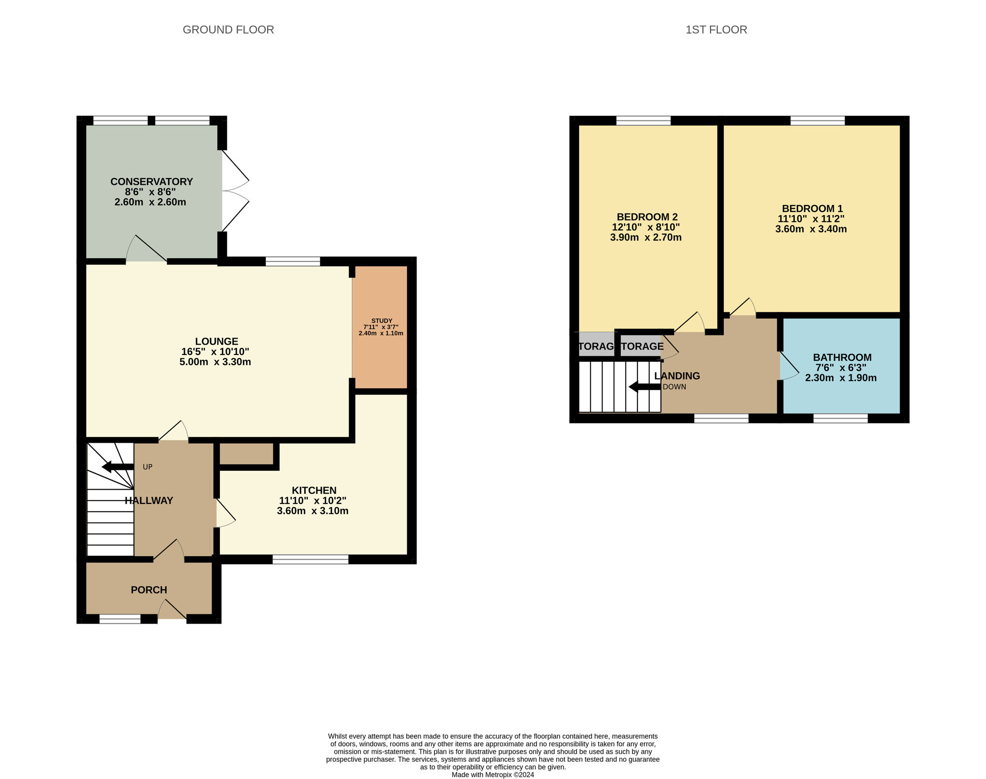 Floorplan of 2 bedroom Semi Detached House for sale, College View, Bearpark, Durham, DH7