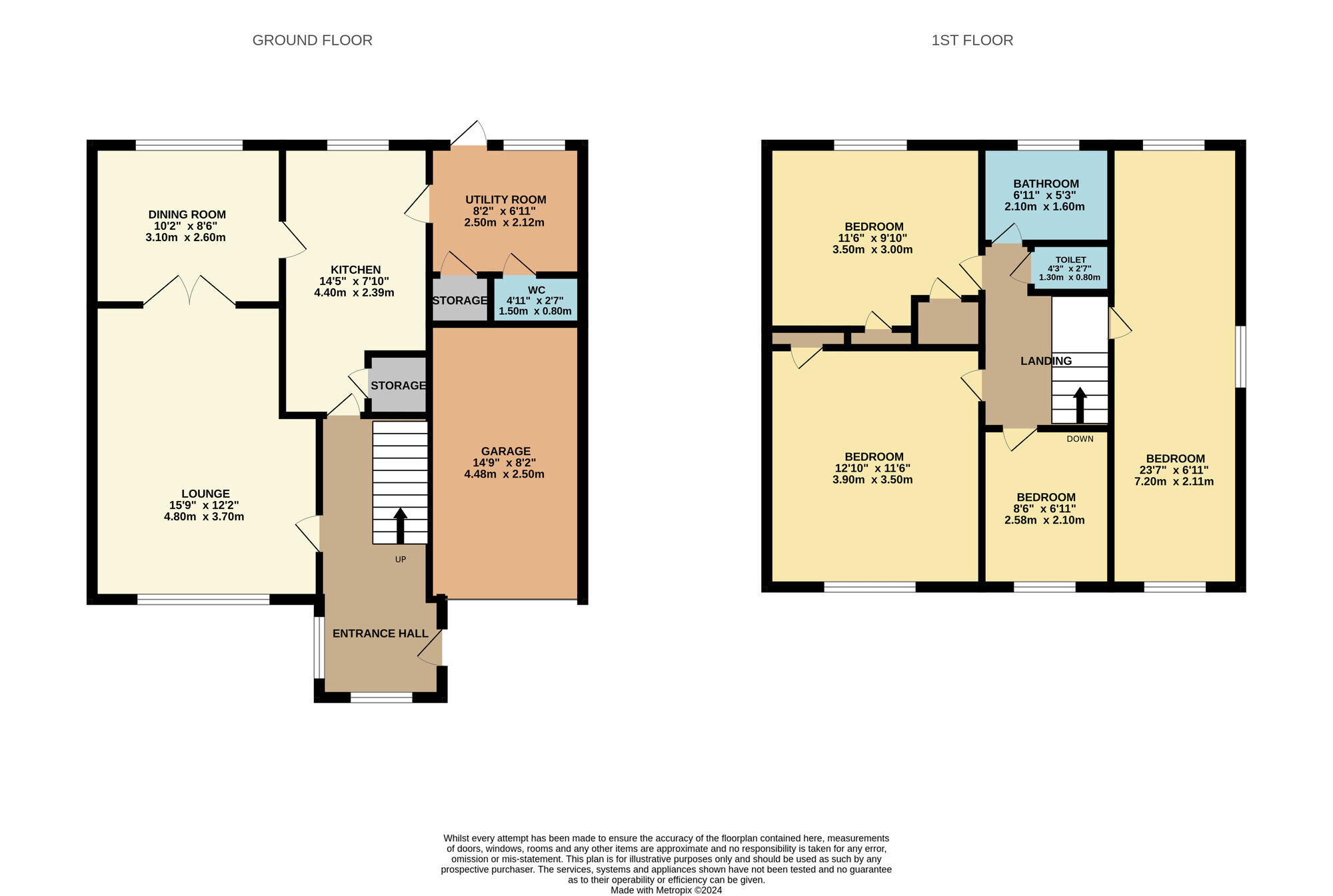 Floorplan of 4 bedroom Detached House for sale, Devonshire Road, Belmont, Durham, DH1