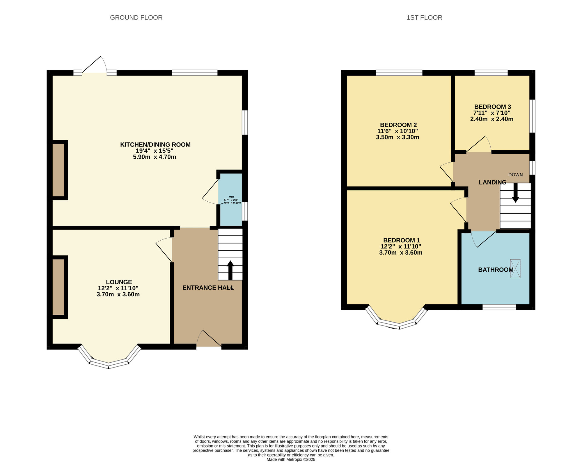 Floorplan of 3 bedroom Semi Detached House for sale, Ellam Avenue, Durham, DH1